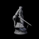 Brandishing Armoured Fighter Miniature for Dungeons and Dragons, Pathfinder or other TTRPGs