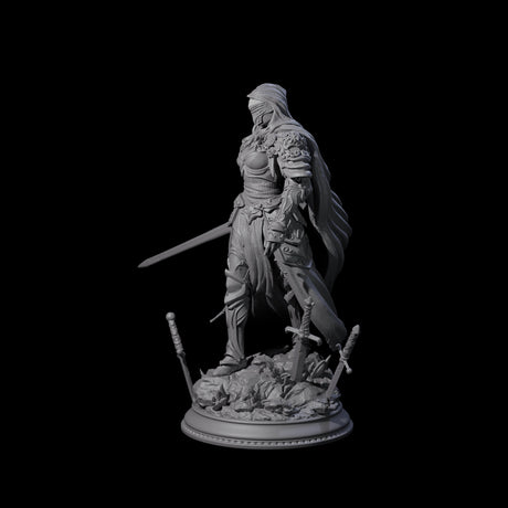 Brandishing Armoured Fighter Miniature for Dungeons and Dragons, Pathfinder or other TTRPGs