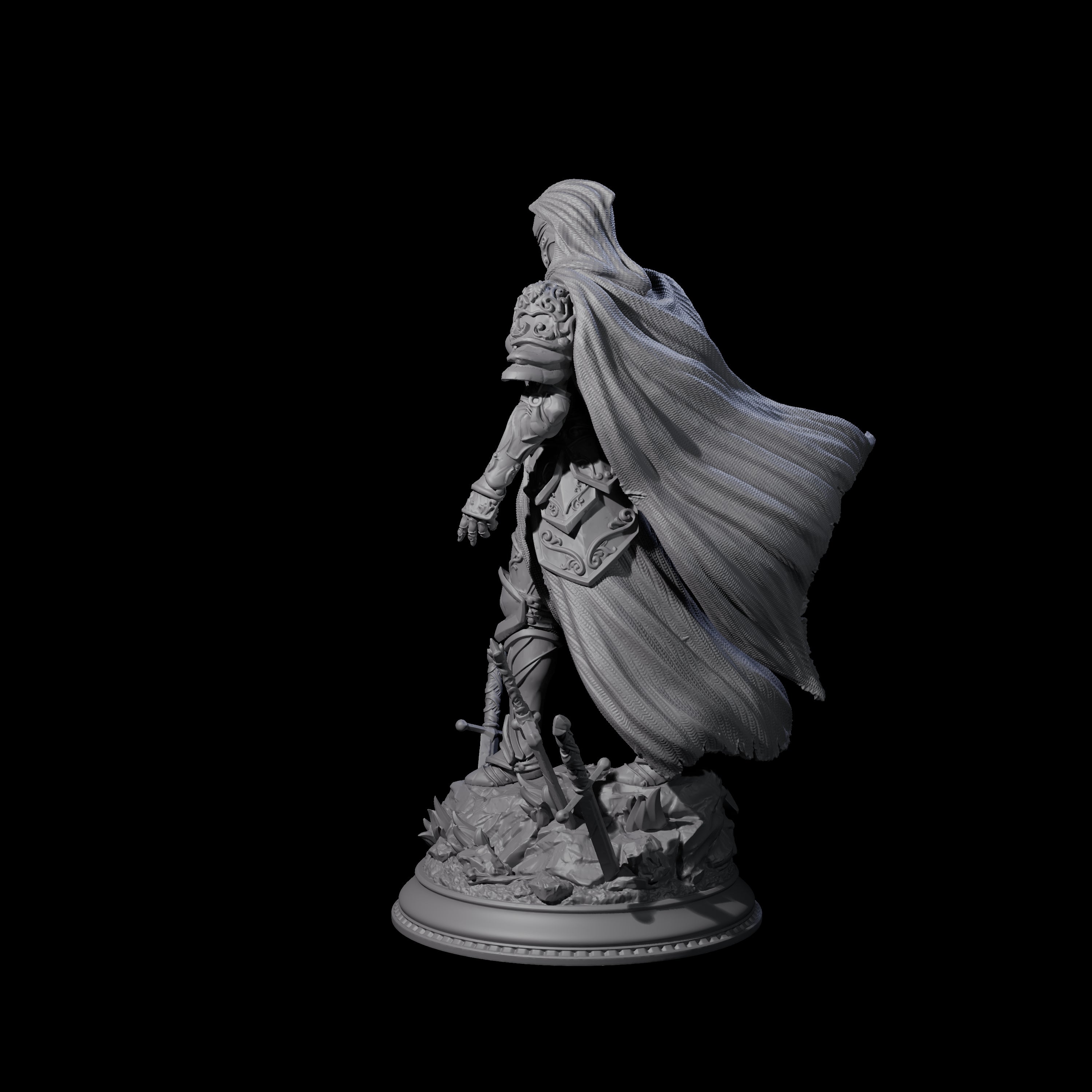 Brandishing Armoured Fighter Miniature for Dungeons and Dragons, Pathfinder or other TTRPGs