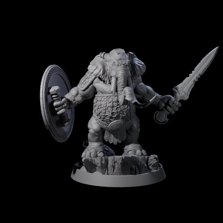 Brave Armoured Loxodon A Miniature for Dungeons and Dragons, Pathfinder or other TTRPGs