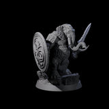 Brave Armoured Loxodon A Miniature for Dungeons and Dragons, Pathfinder or other TTRPGs