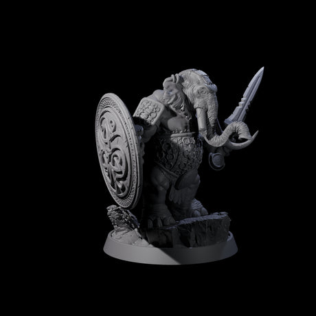 Brave Armoured Loxodon A Miniature for Dungeons and Dragons, Pathfinder or other TTRPGs