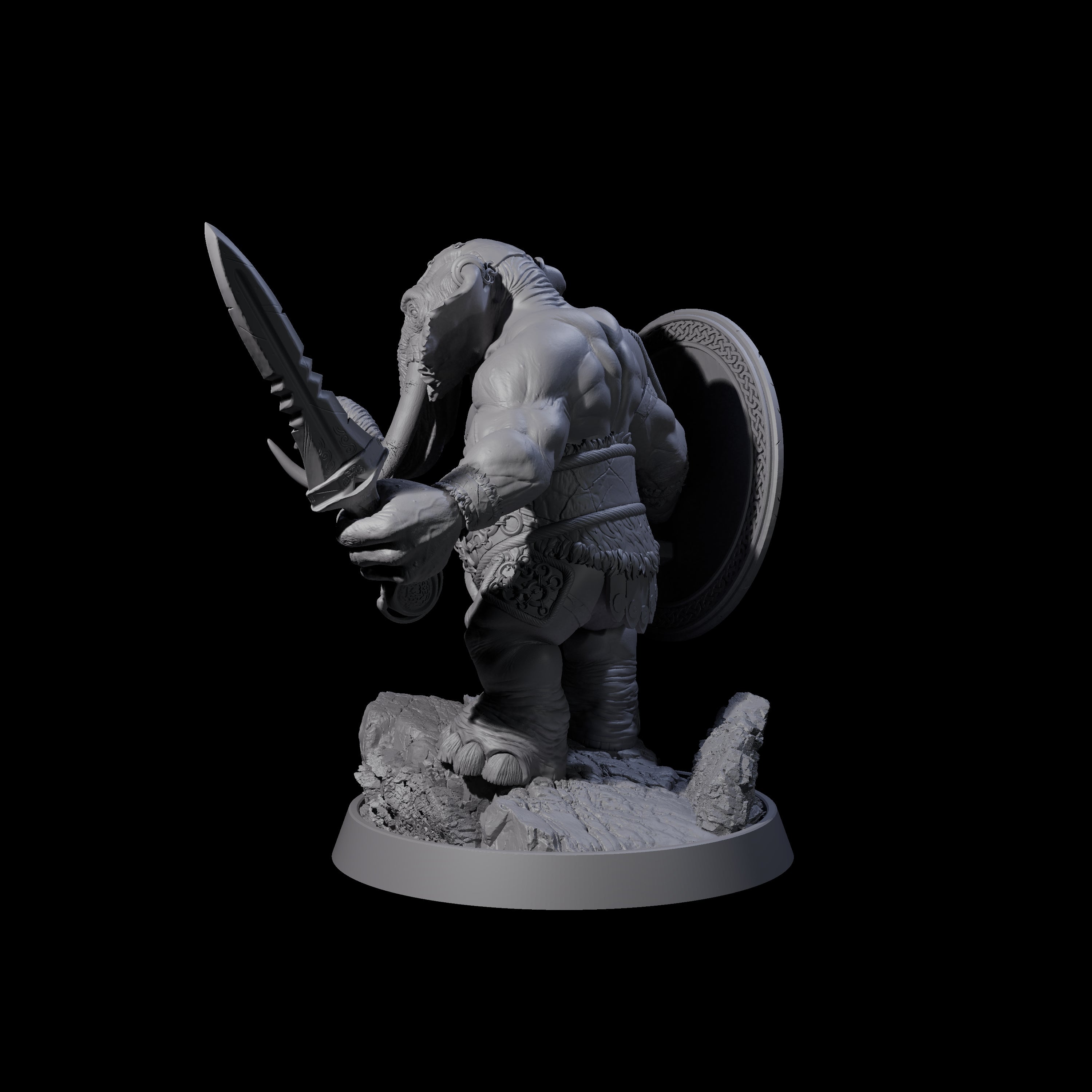 Brave Armoured Loxodon A Miniature for Dungeons and Dragons, Pathfinder or other TTRPGs