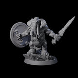 Brave Armoured Loxodon A Miniature for Dungeons and Dragons, Pathfinder or other TTRPGs