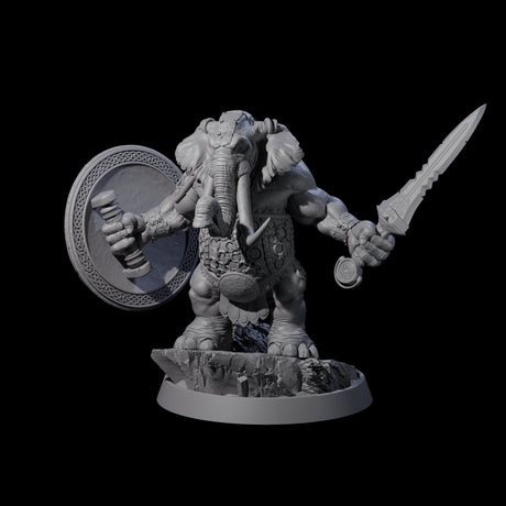 Brave Armoured Loxodon A Miniature for Dungeons and Dragons, Pathfinder or other TTRPGs