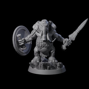 Brave Armoured Loxodon A Miniature for Dungeons and Dragons, Pathfinder or other TTRPGs