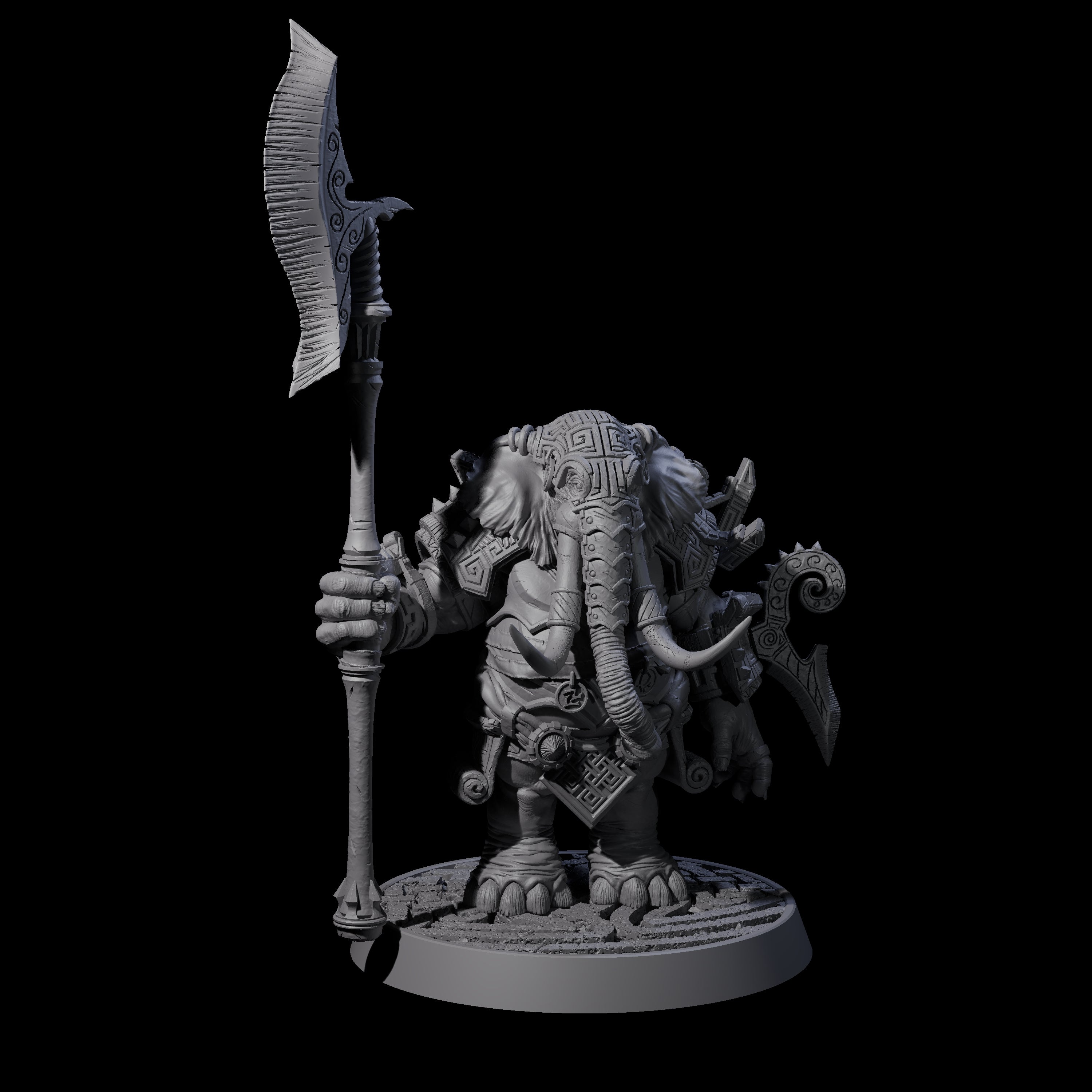 Brave Armoured Loxodon B Miniature for Dungeons and Dragons, Pathfinder or other TTRPGs