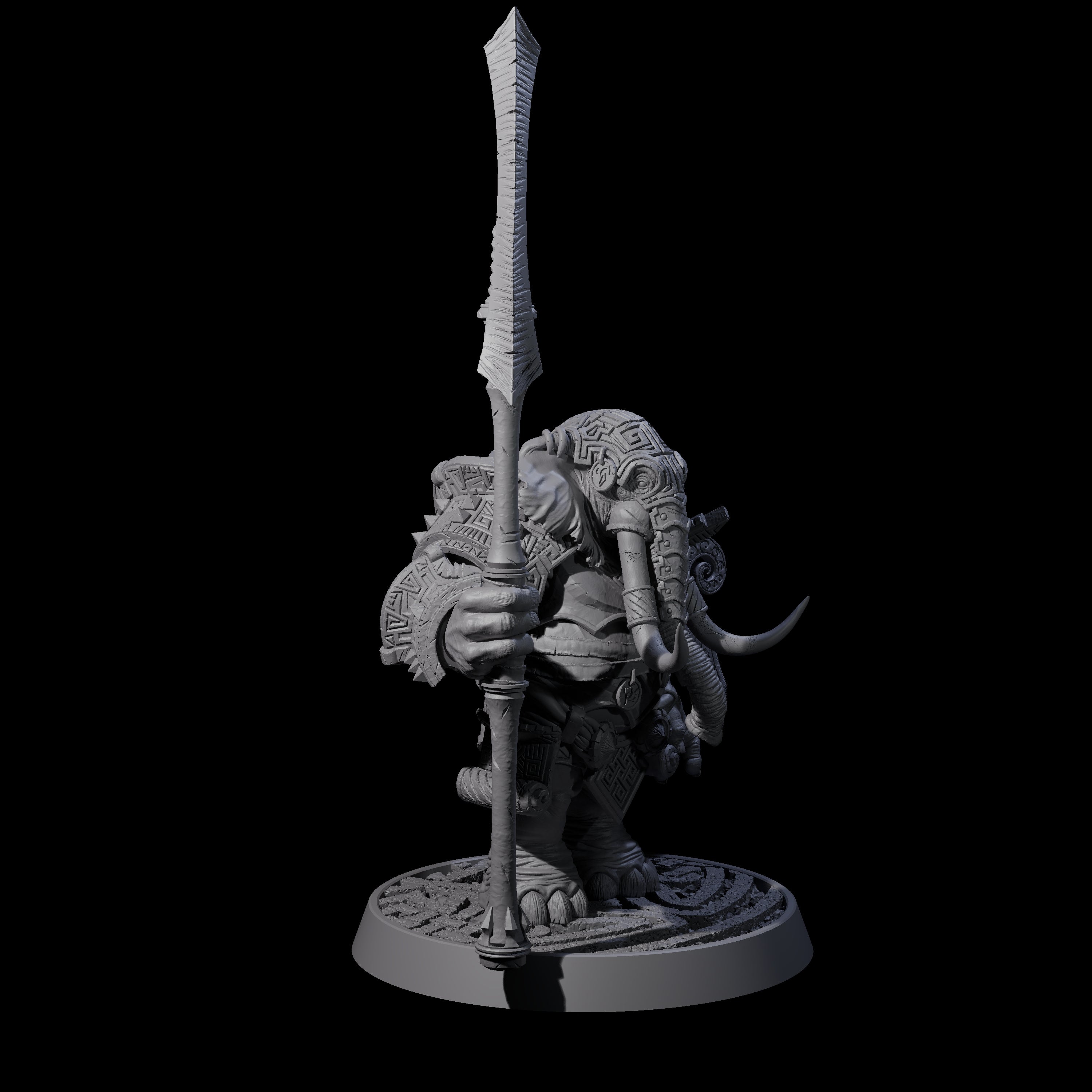 Brave Armoured Loxodon B Miniature for Dungeons and Dragons, Pathfinder or other TTRPGs