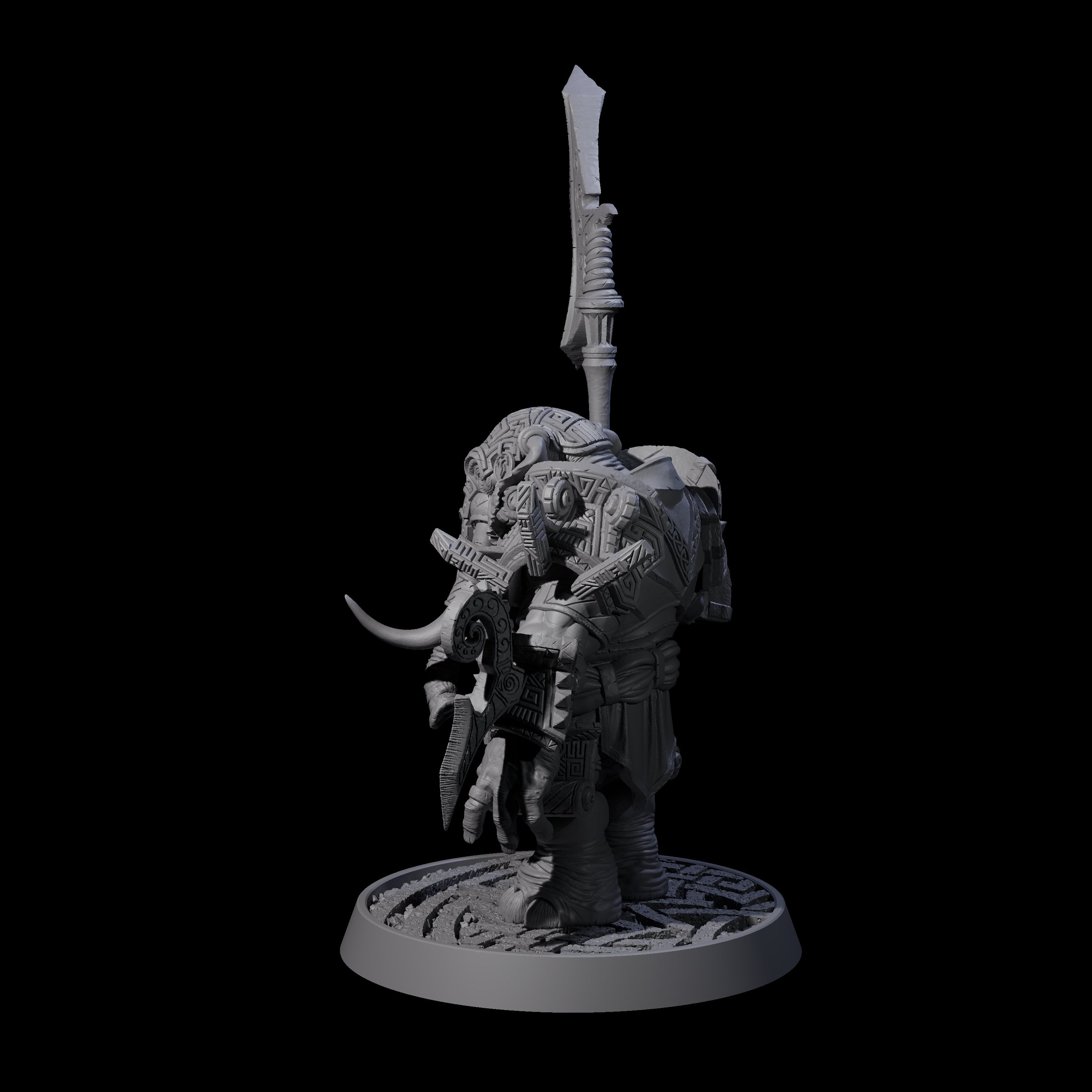 Brave Armoured Loxodon B Miniature for Dungeons and Dragons, Pathfinder or other TTRPGs