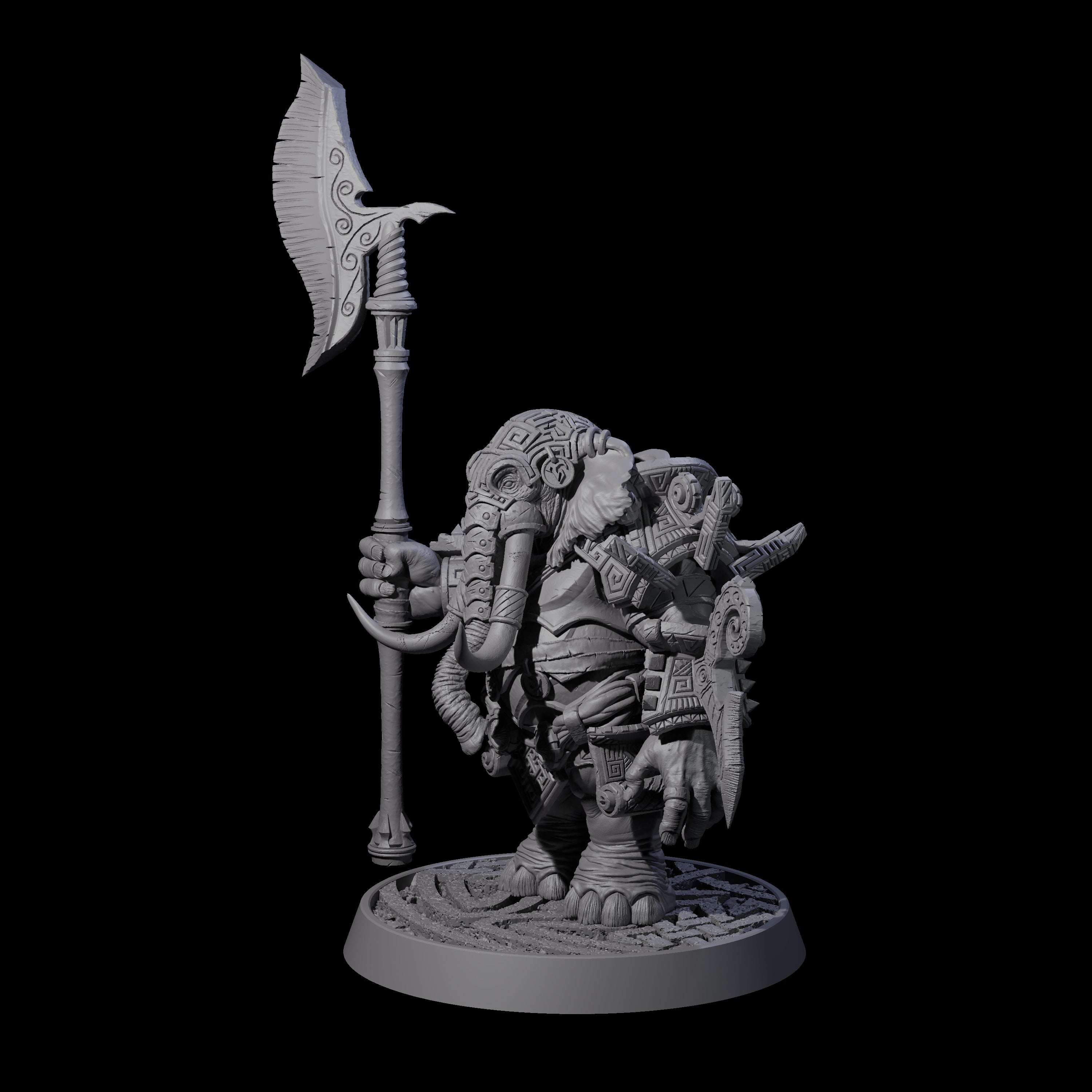 Brave Armoured Loxodon B Miniature for Dungeons and Dragons, Pathfinder or other TTRPGs