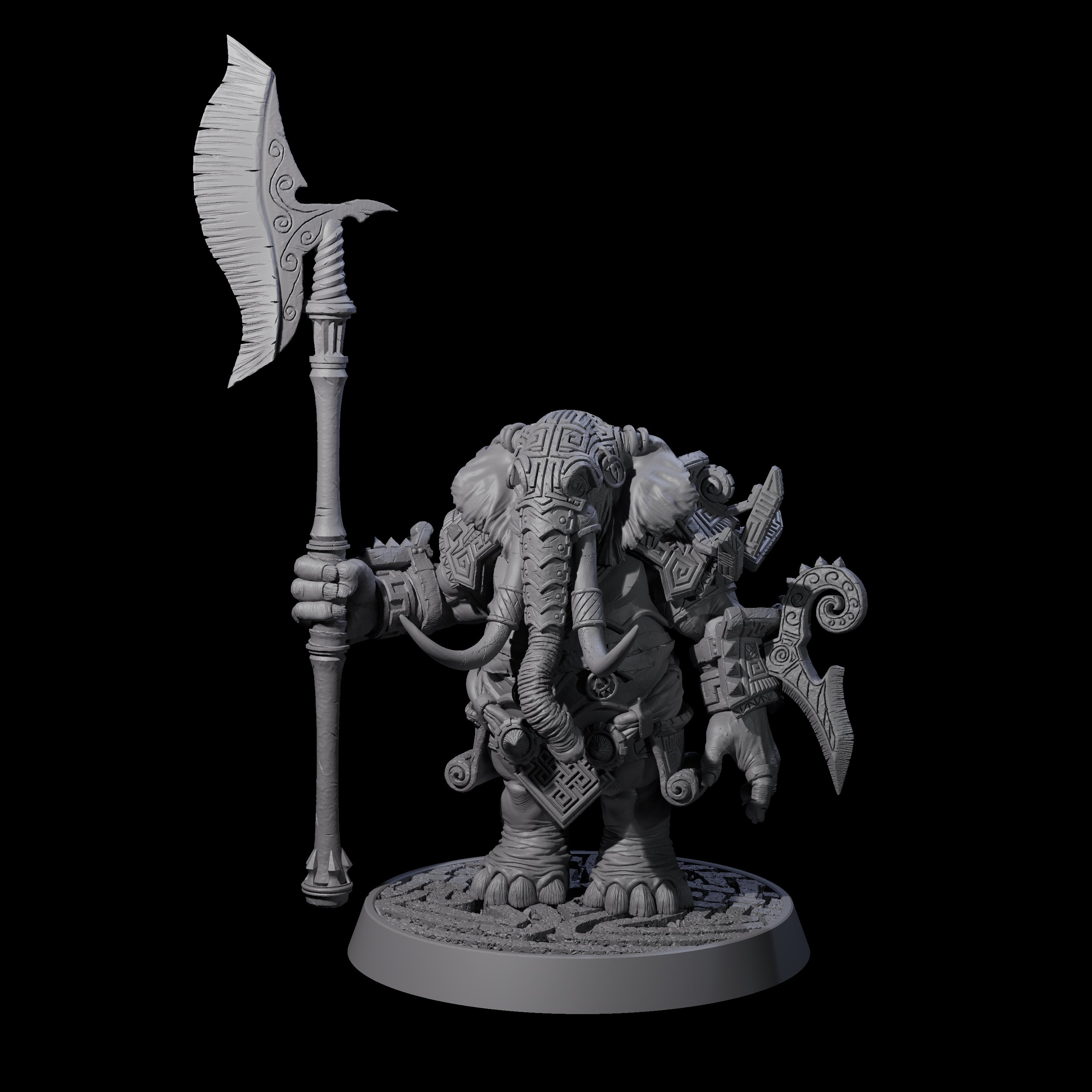 Brave Armoured Loxodon B Miniature for Dungeons and Dragons, Pathfinder or other TTRPGs