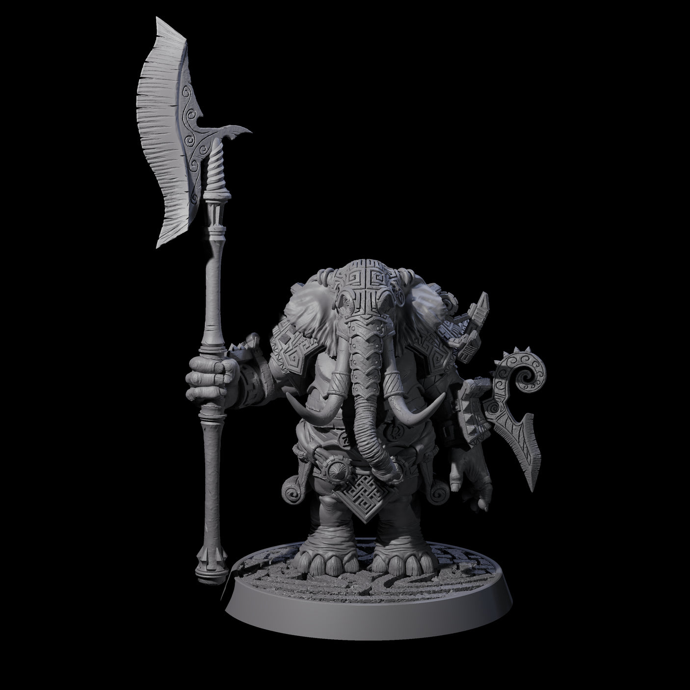 Brave Armoured Loxodon B Miniature for Dungeons and Dragons, Pathfinder or other TTRPGs