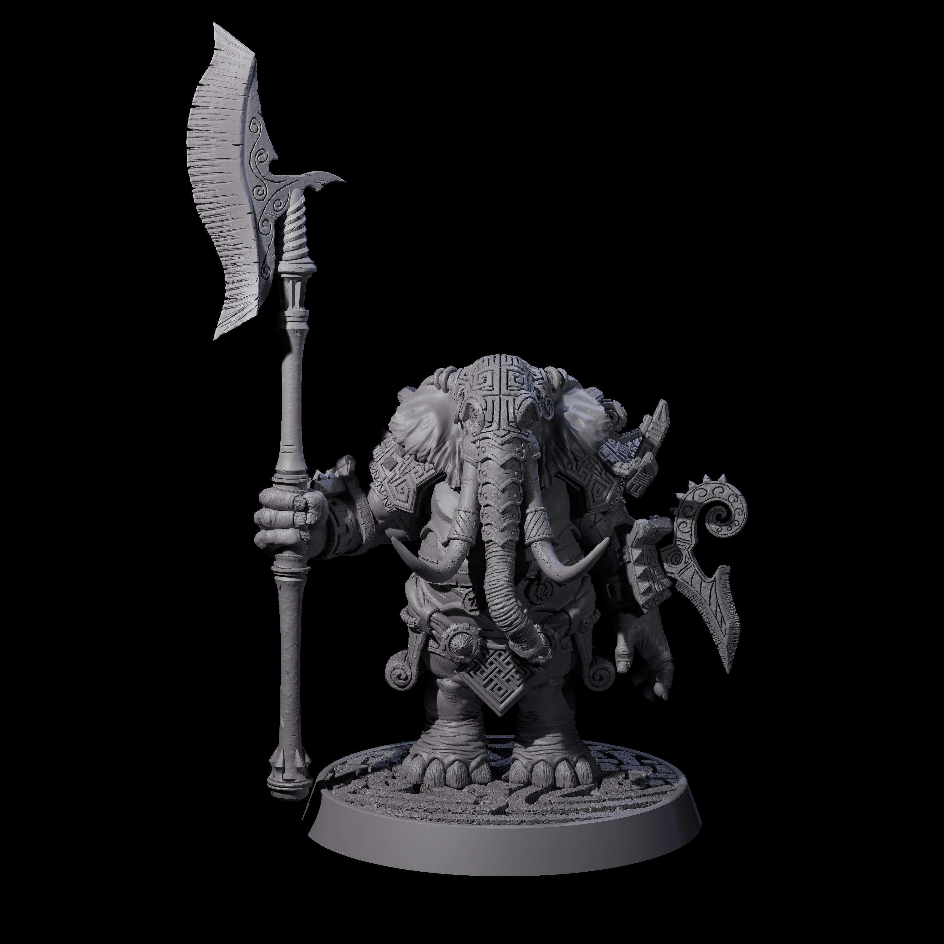 Brave Armoured Loxodon B Miniature for Dungeons and Dragons, Pathfinder or other TTRPGs