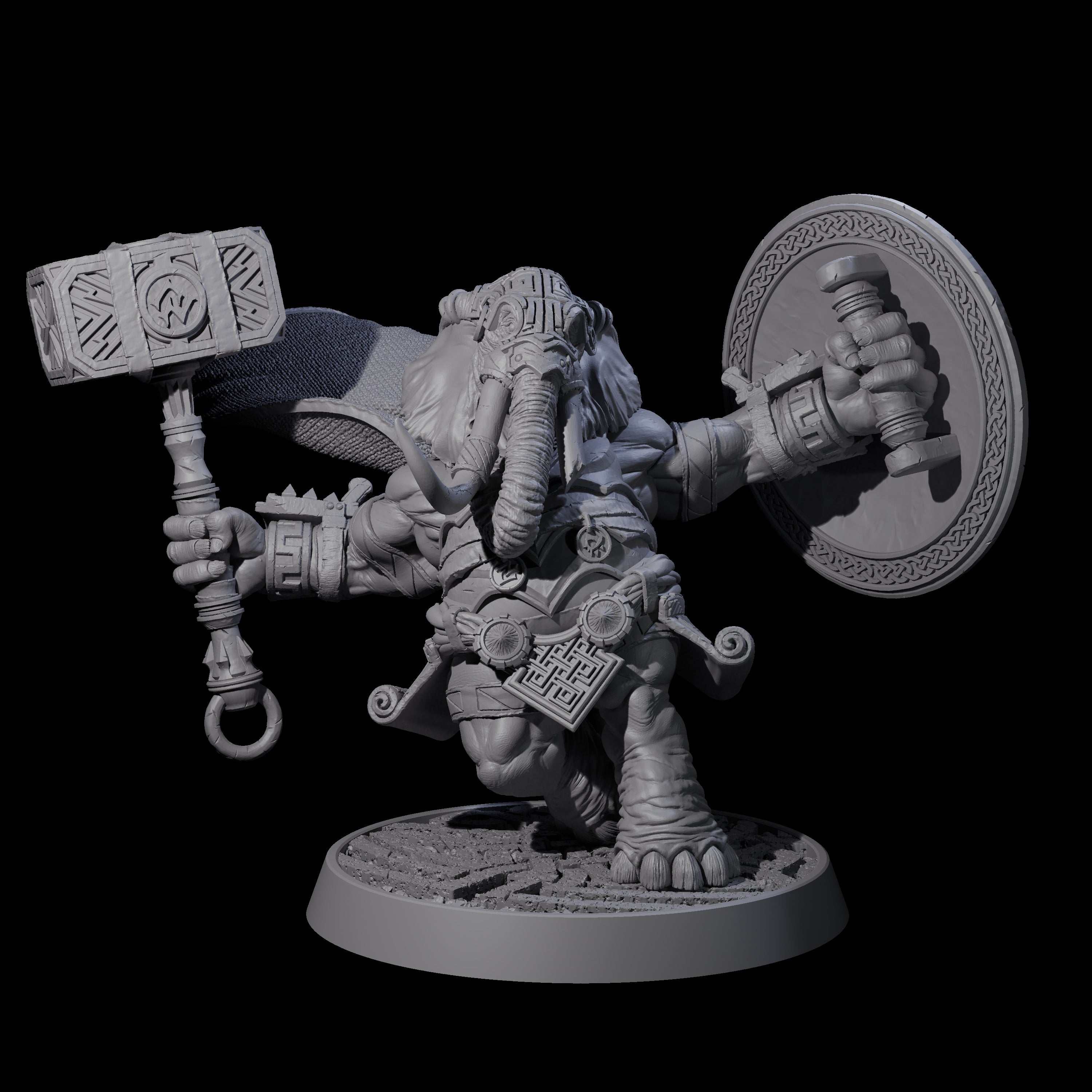 Brave Armoured Loxodon C Miniature for Dungeons and Dragons, Pathfinder or other TTRPGs