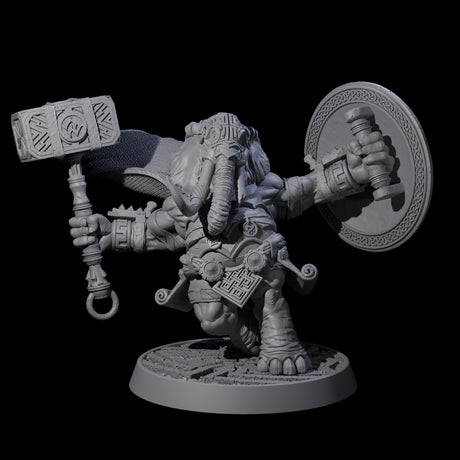 Brave Armoured Loxodon C Miniature for Dungeons and Dragons, Pathfinder or other TTRPGs