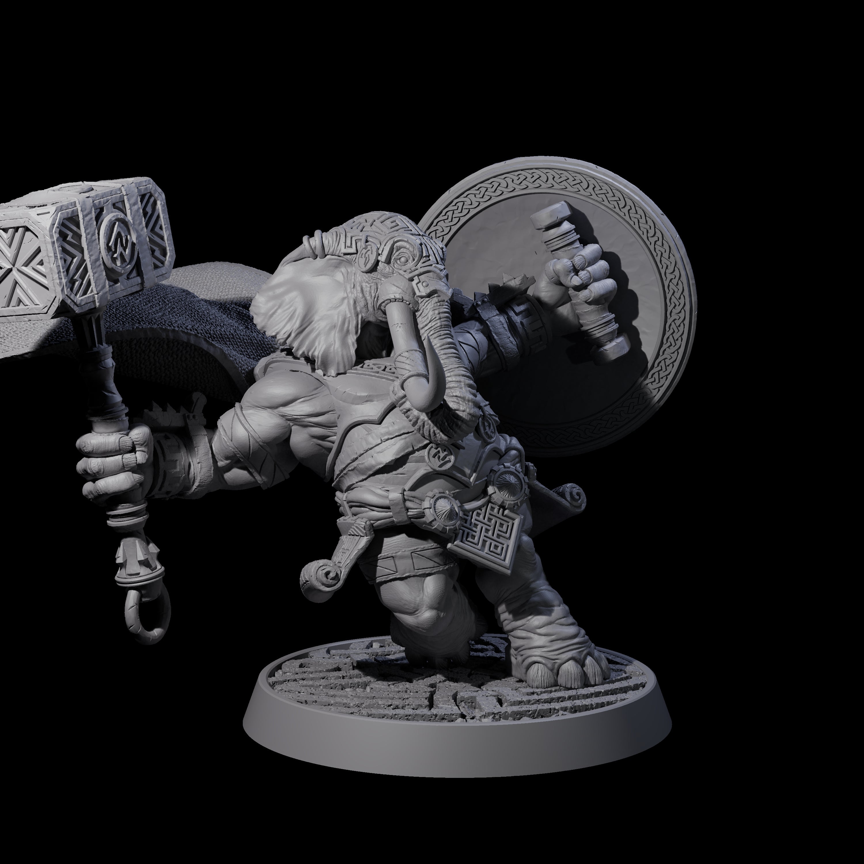 Brave Armoured Loxodon C Miniature for Dungeons and Dragons, Pathfinder or other TTRPGs