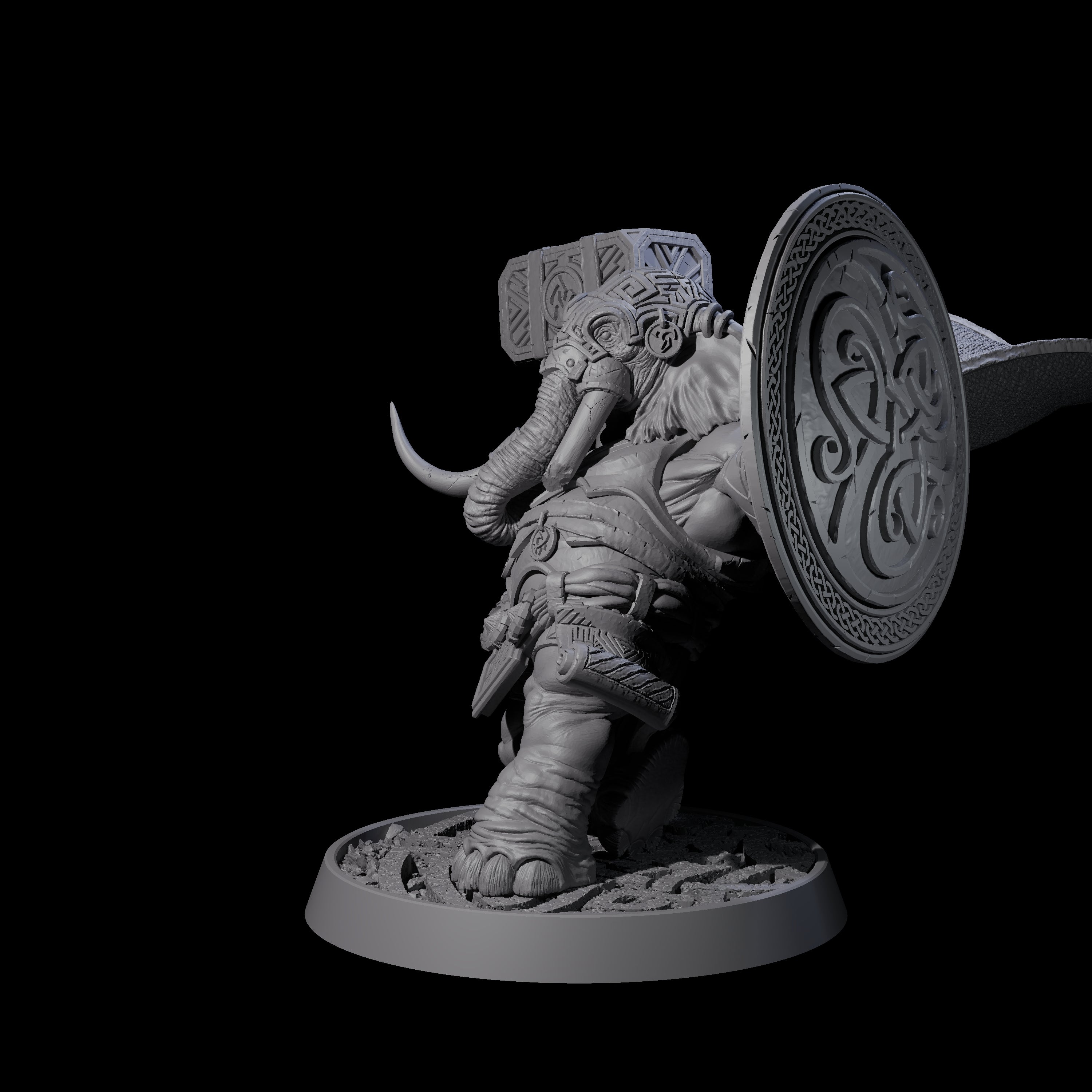 Brave Armoured Loxodon C Miniature for Dungeons and Dragons, Pathfinder or other TTRPGs