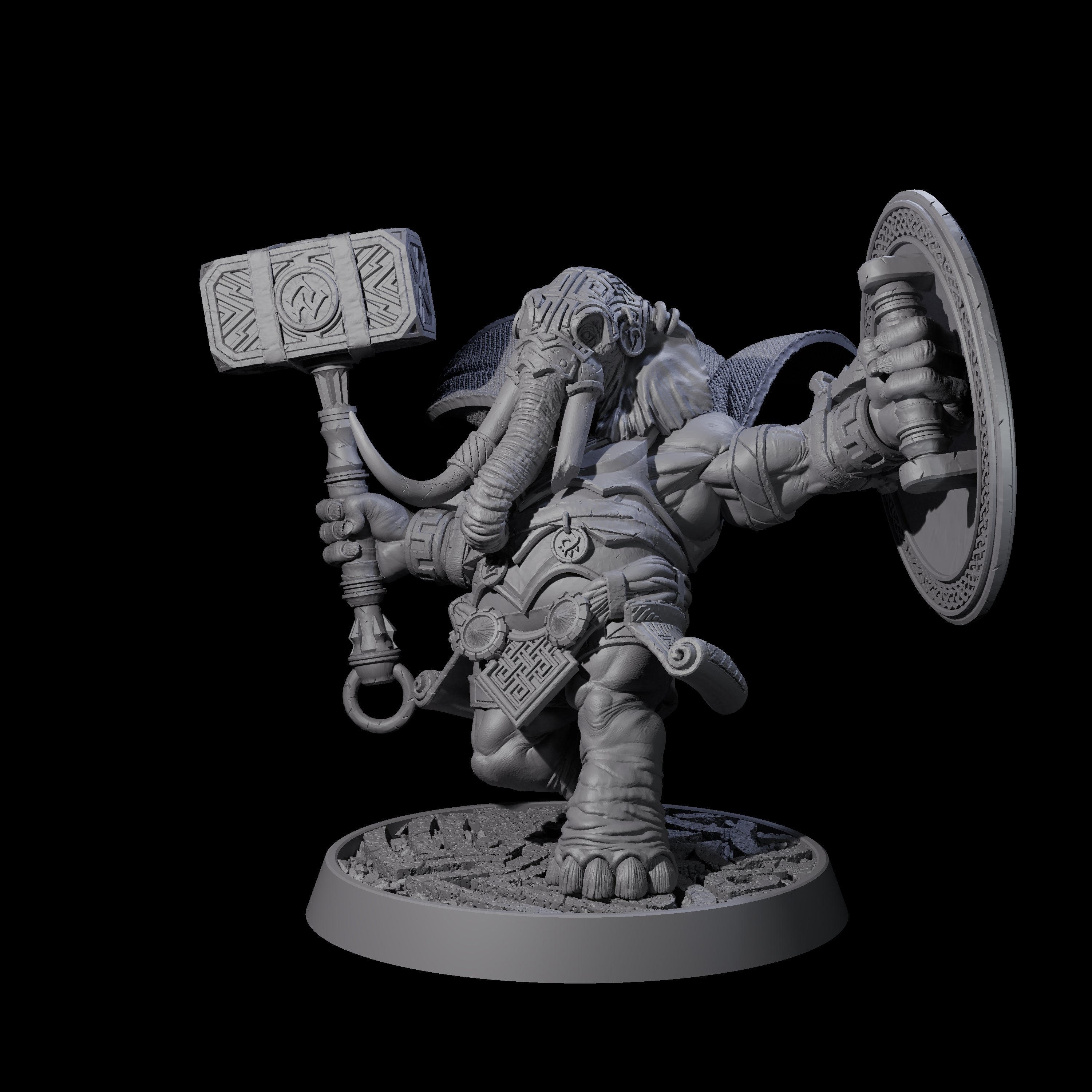 Brave Armoured Loxodon C Miniature for Dungeons and Dragons, Pathfinder or other TTRPGs
