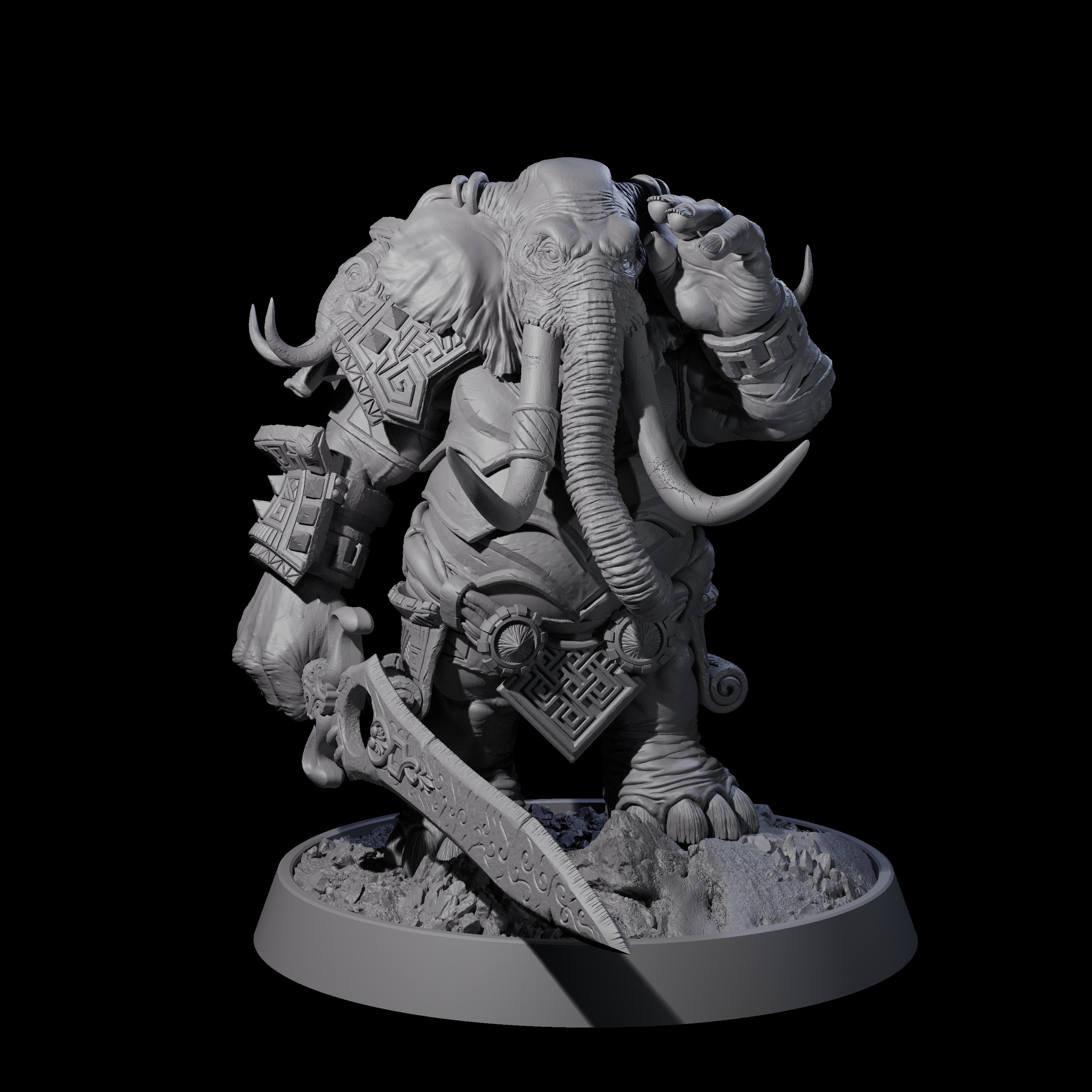 Brave Armoured Loxodon D Miniature for Dungeons and Dragons, Pathfinder or other TTRPGs