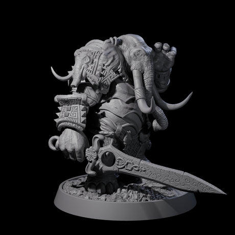 Brave Armoured Loxodon D Miniature for Dungeons and Dragons, Pathfinder or other TTRPGs
