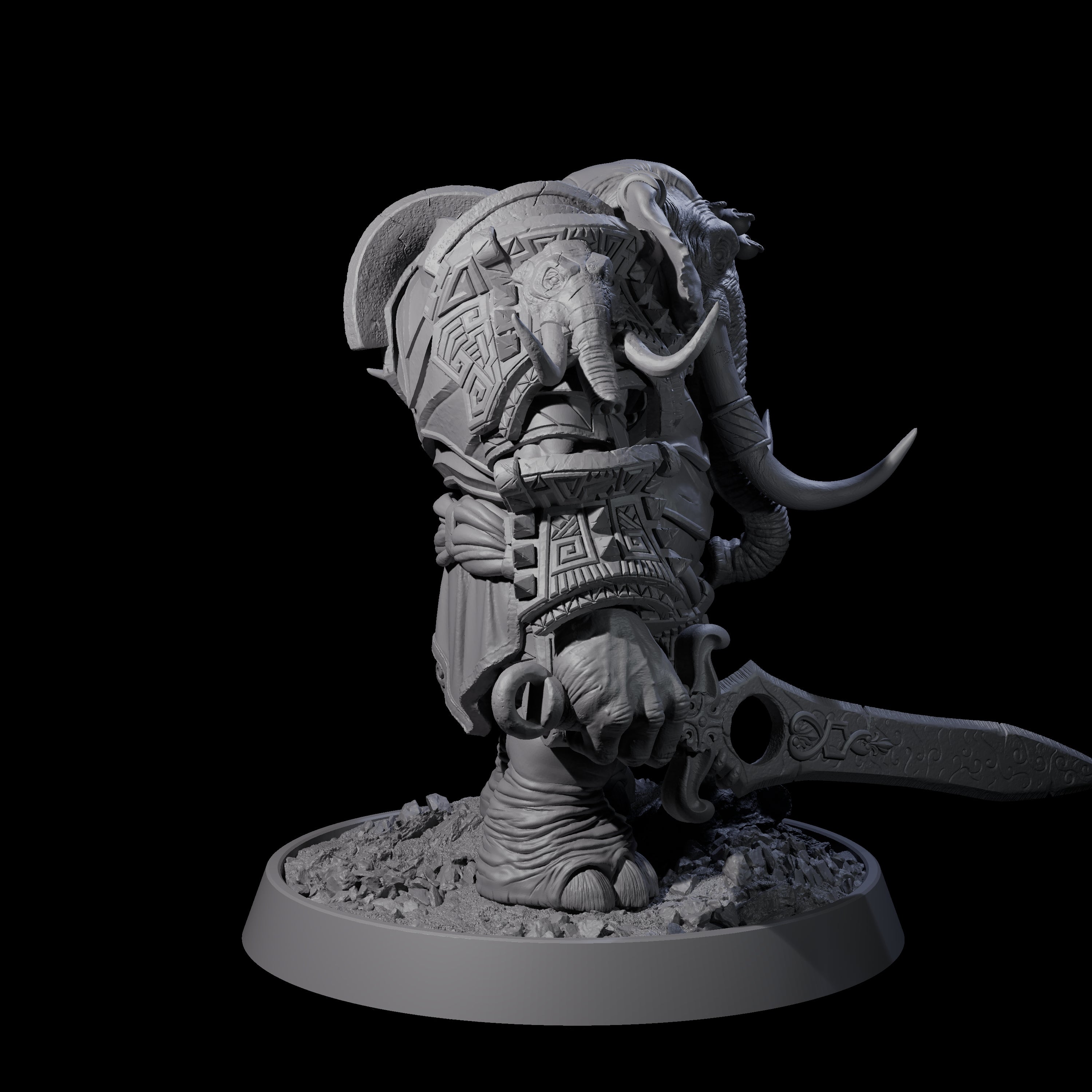 Brave Armoured Loxodon D Miniature for Dungeons and Dragons, Pathfinder or other TTRPGs