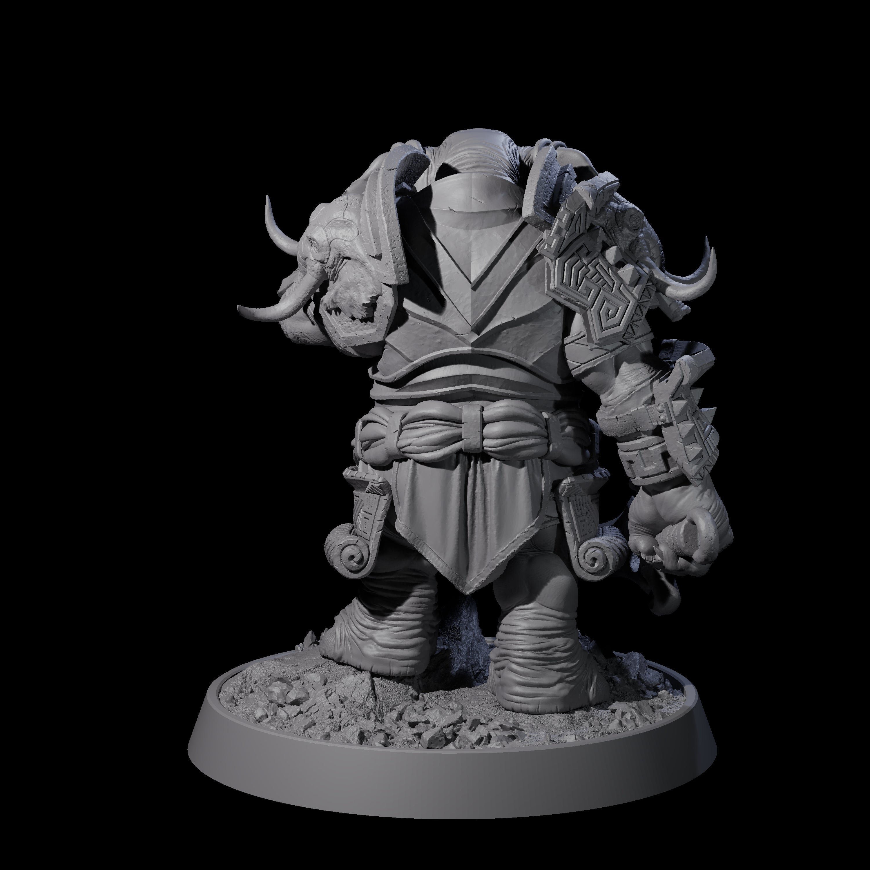 Brave Armoured Loxodon D Miniature for Dungeons and Dragons, Pathfinder or other TTRPGs