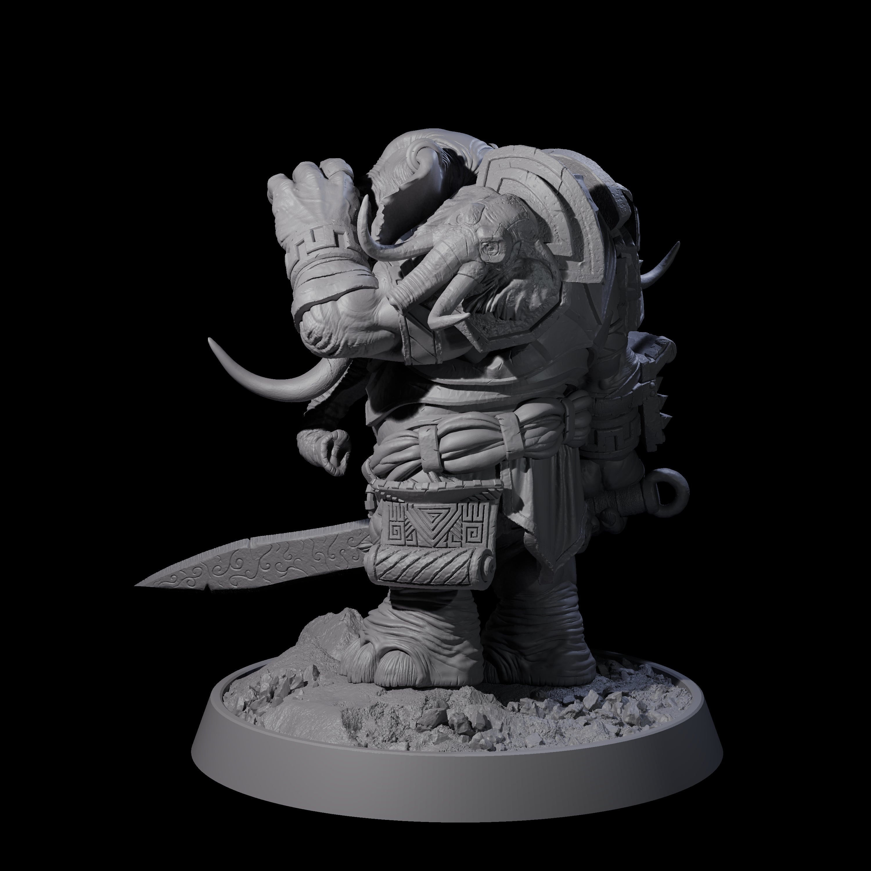 Brave Armoured Loxodon D Miniature for Dungeons and Dragons, Pathfinder or other TTRPGs