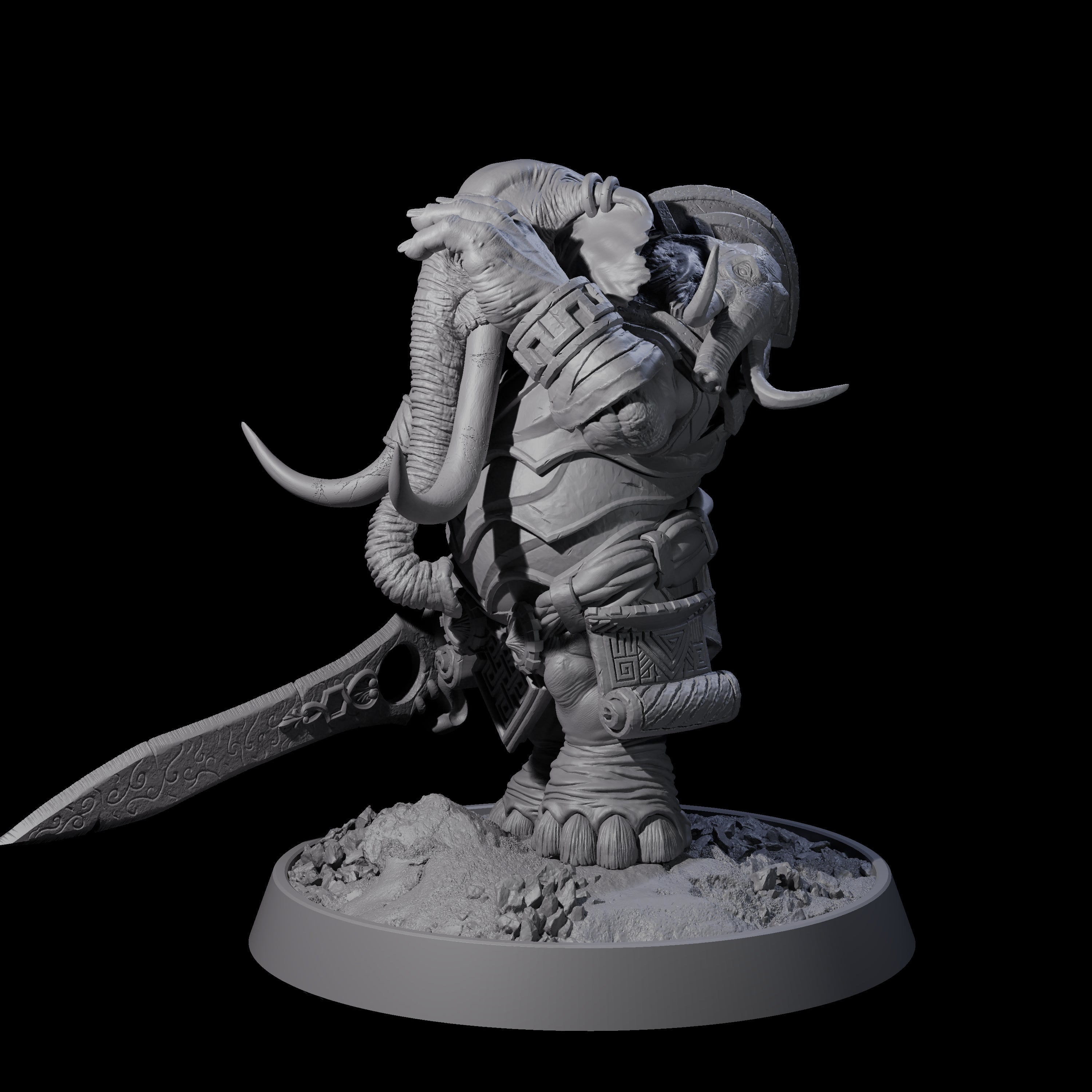 Brave Armoured Loxodon D Miniature for Dungeons and Dragons, Pathfinder or other TTRPGs