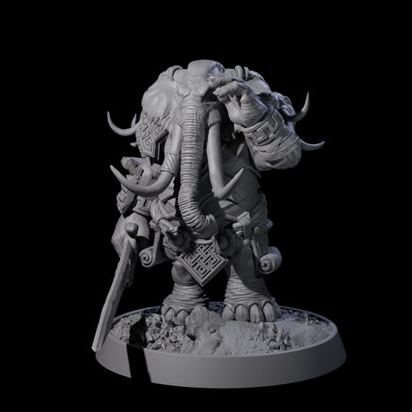 Brave Armoured Loxodon D Miniature for Dungeons and Dragons, Pathfinder or other TTRPGs