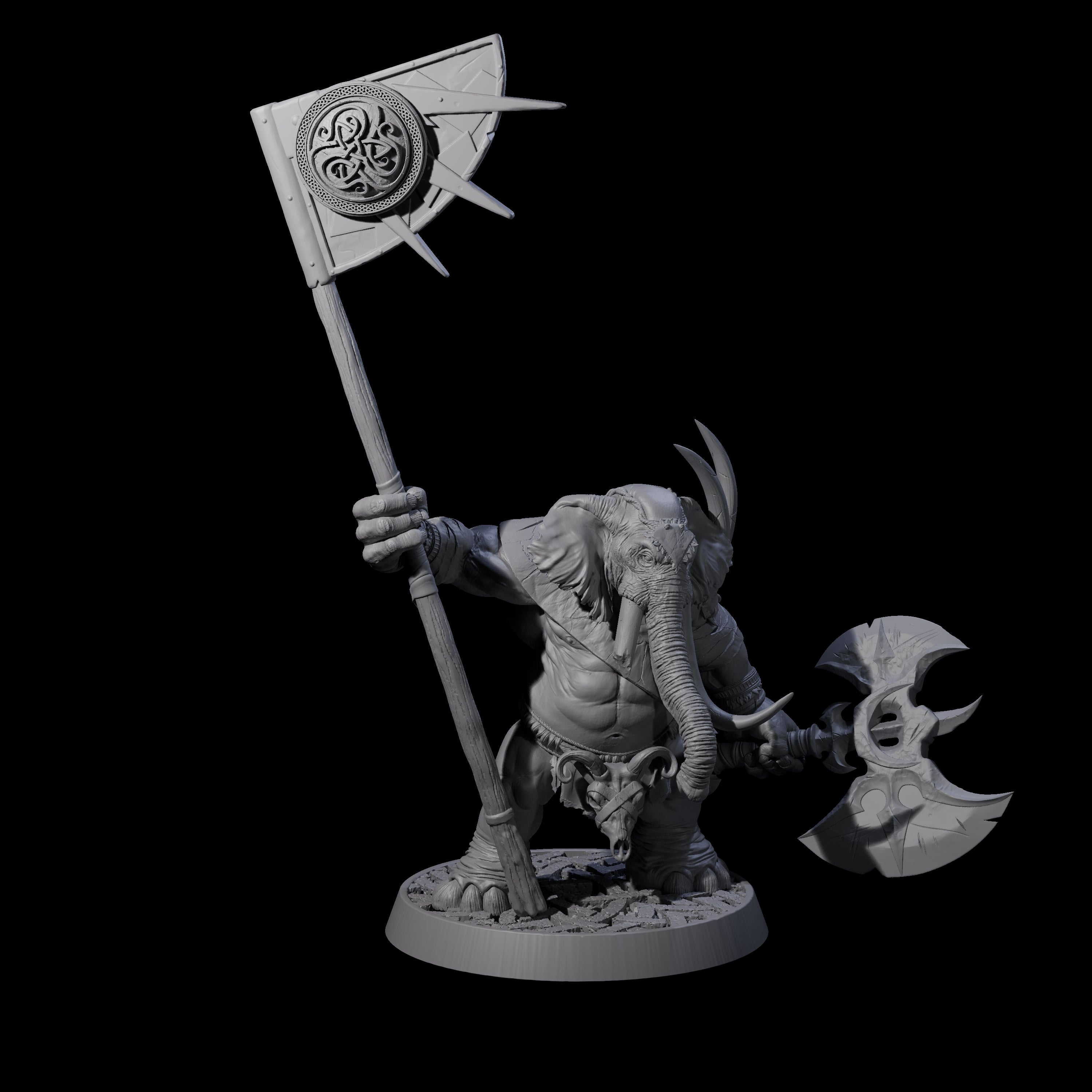 Brave Armoured Loxodon E Miniature for Dungeons and Dragons, Pathfinder or other TTRPGs