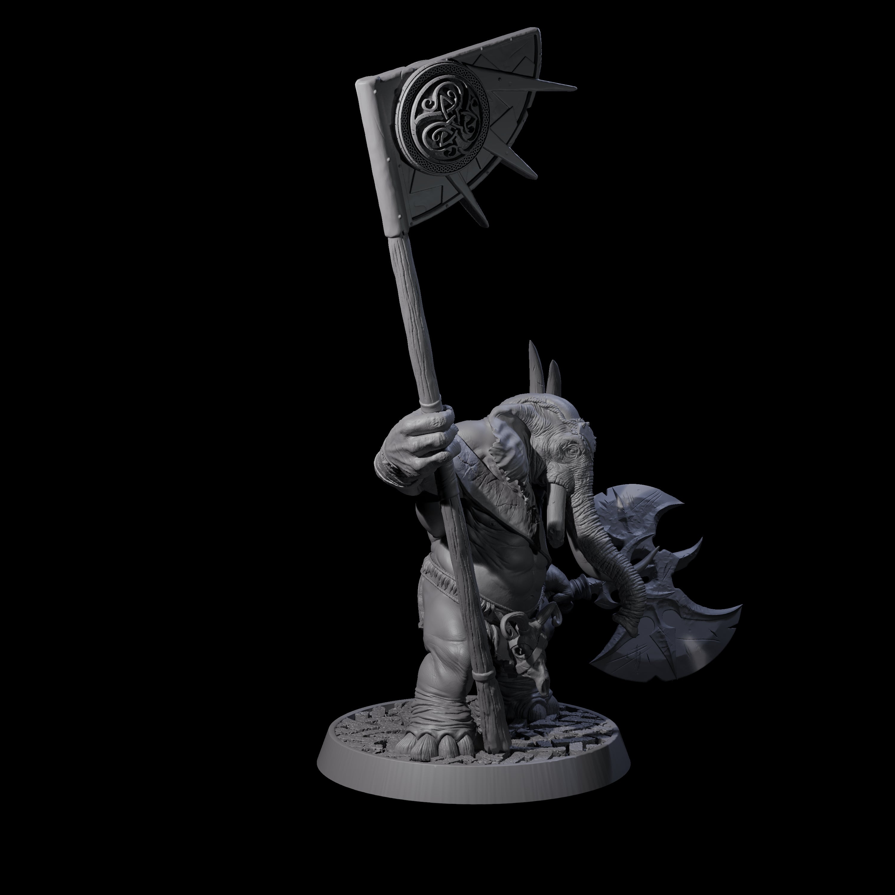 Brave Armoured Loxodon E Miniature for Dungeons and Dragons, Pathfinder or other TTRPGs