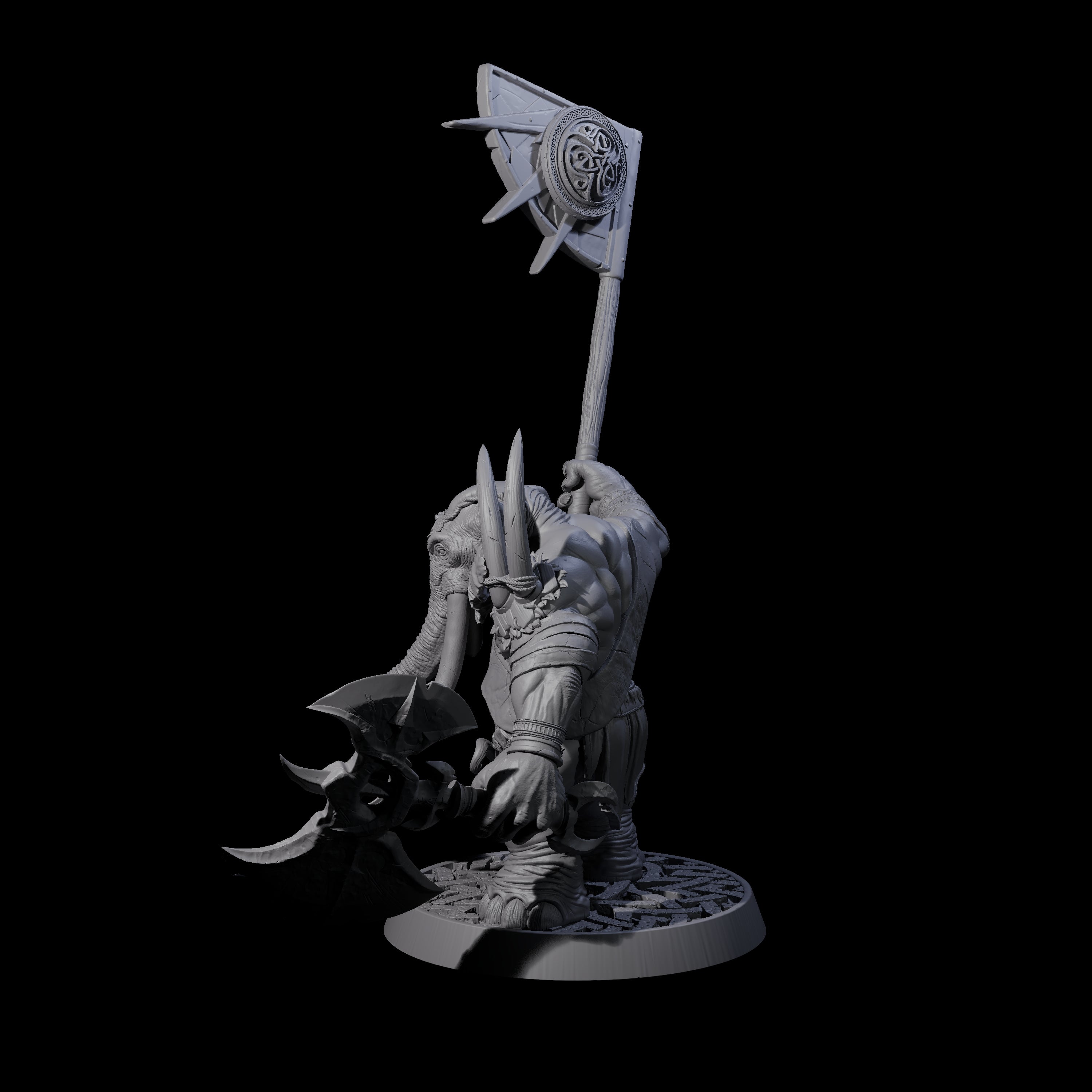 Brave Armoured Loxodon E Miniature for Dungeons and Dragons, Pathfinder or other TTRPGs