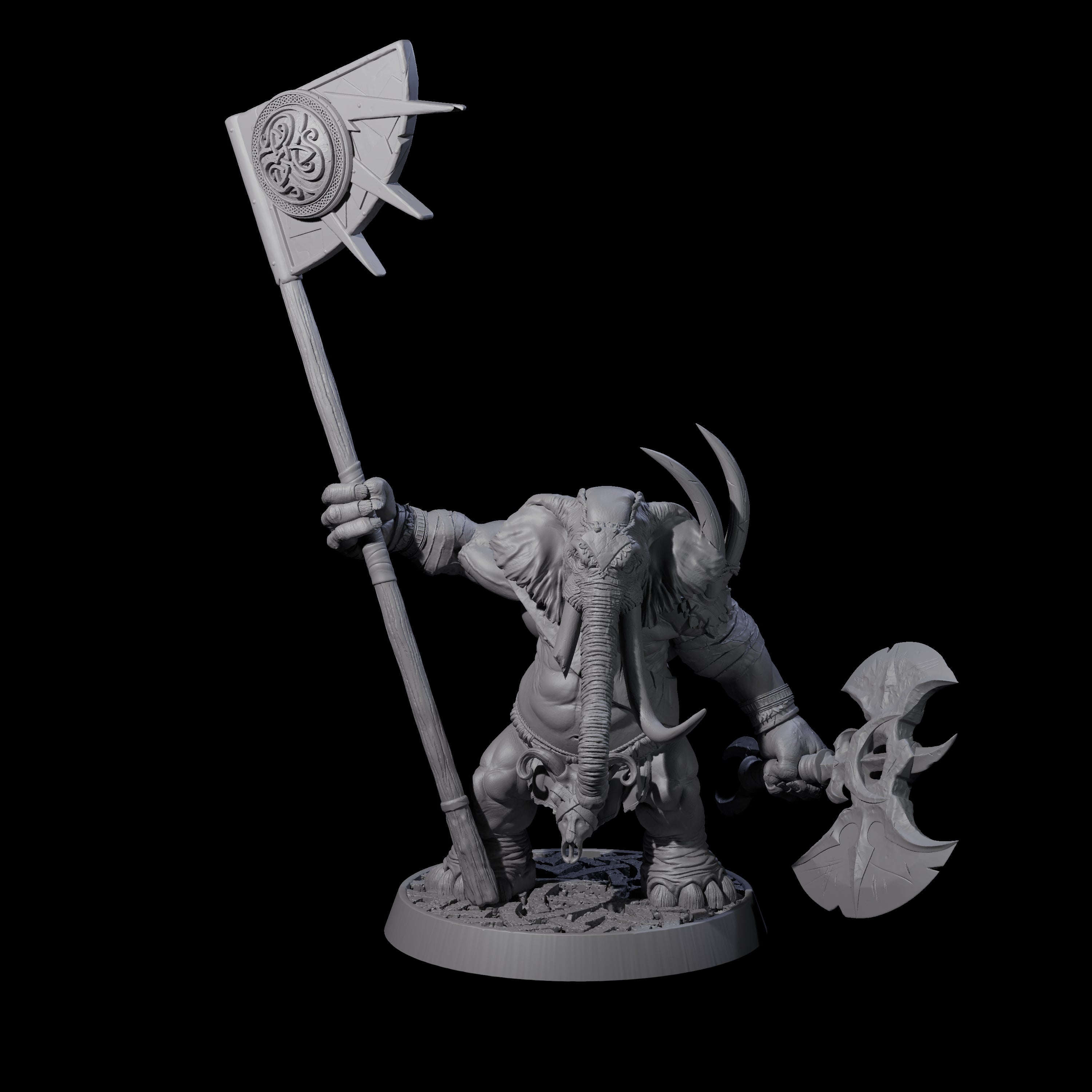 Brave Armoured Loxodon E Miniature for Dungeons and Dragons, Pathfinder or other TTRPGs