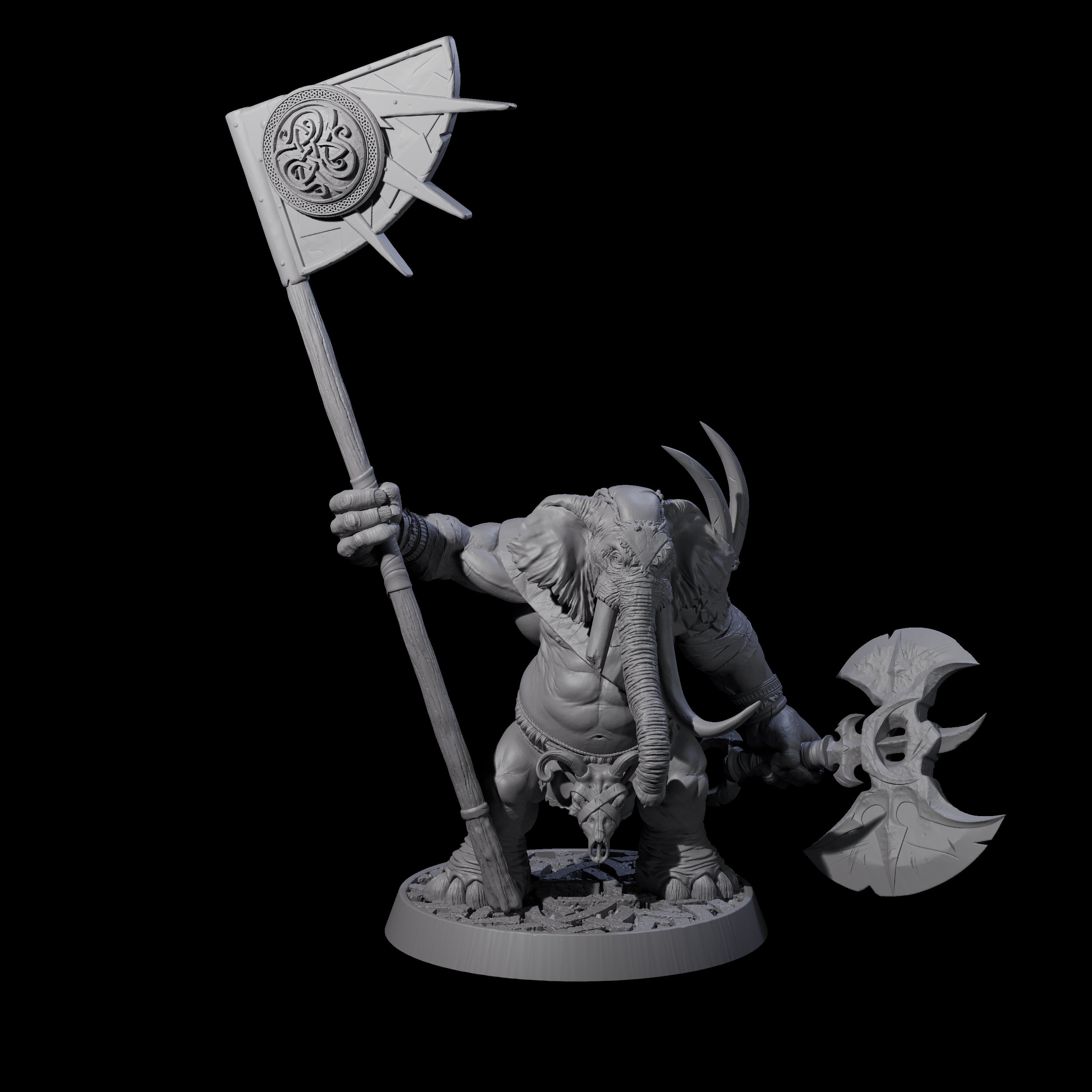 Brave Armoured Loxodon E Miniature for Dungeons and Dragons, Pathfinder or other TTRPGs