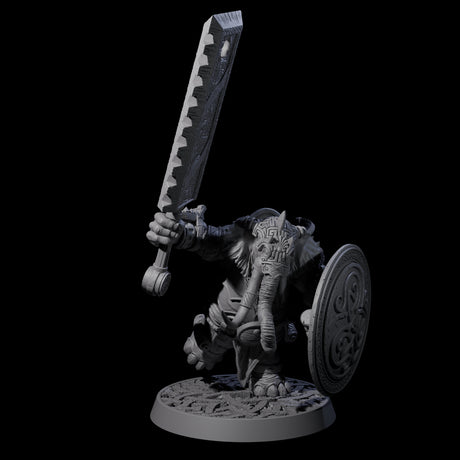Brave Armoured Loxodon F Miniature for Dungeons and Dragons, Pathfinder or other TTRPGs
