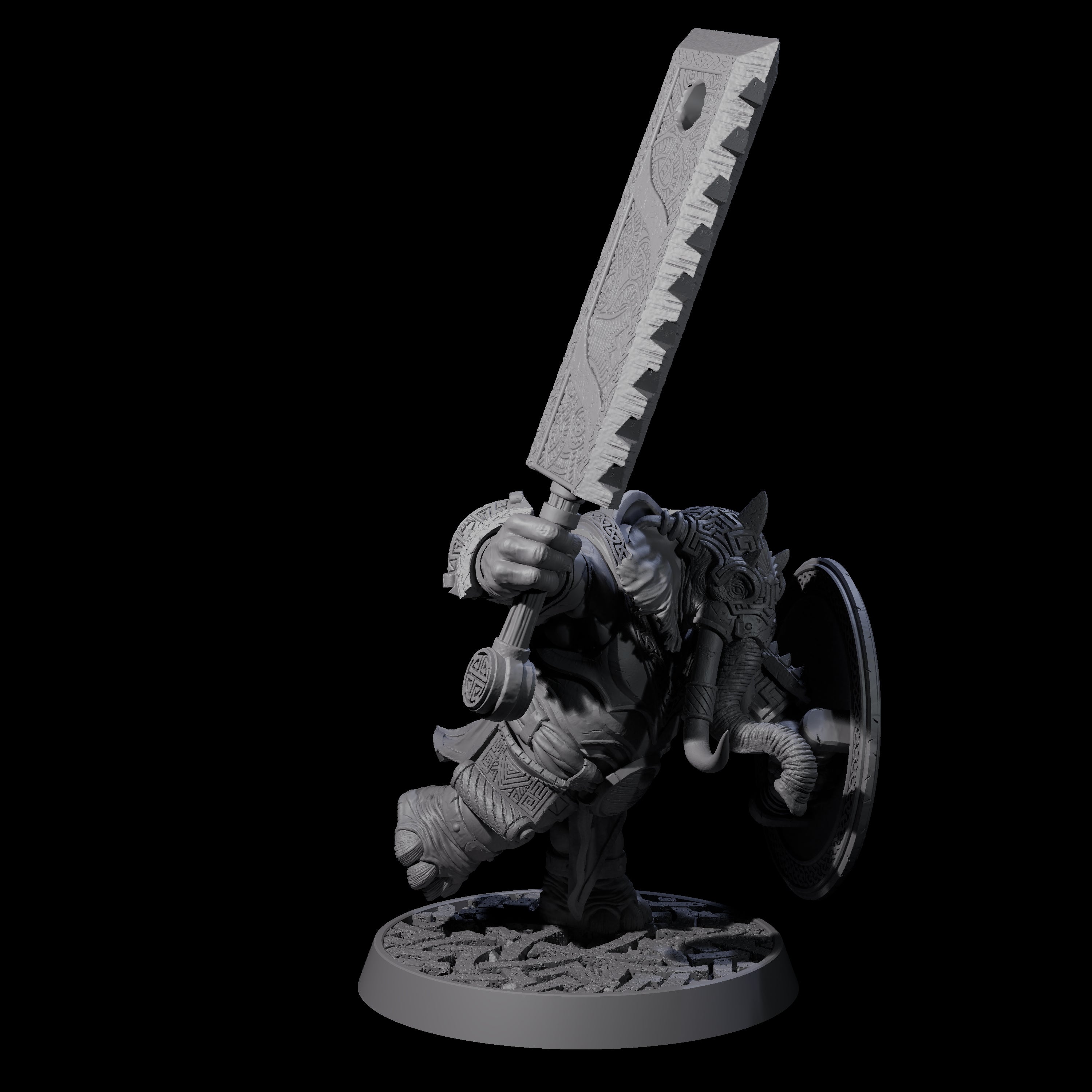 Brave Armoured Loxodon F Miniature for Dungeons and Dragons, Pathfinder or other TTRPGs