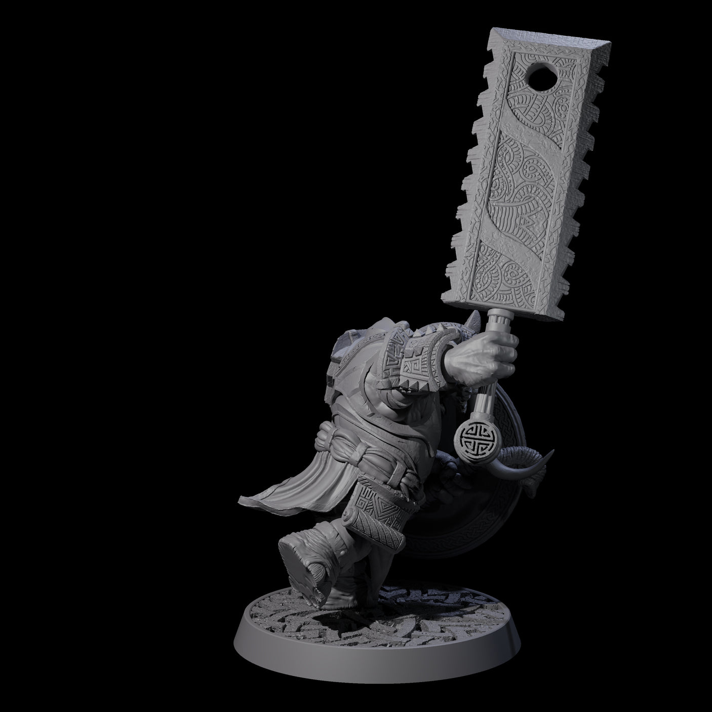 Brave Armoured Loxodon F Miniature for Dungeons and Dragons, Pathfinder or other TTRPGs
