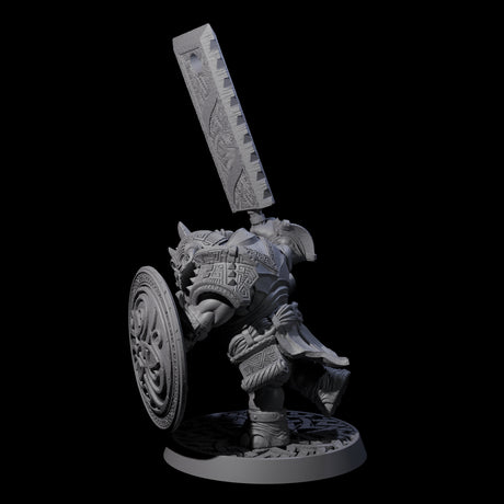 Brave Armoured Loxodon F Miniature for Dungeons and Dragons, Pathfinder or other TTRPGs