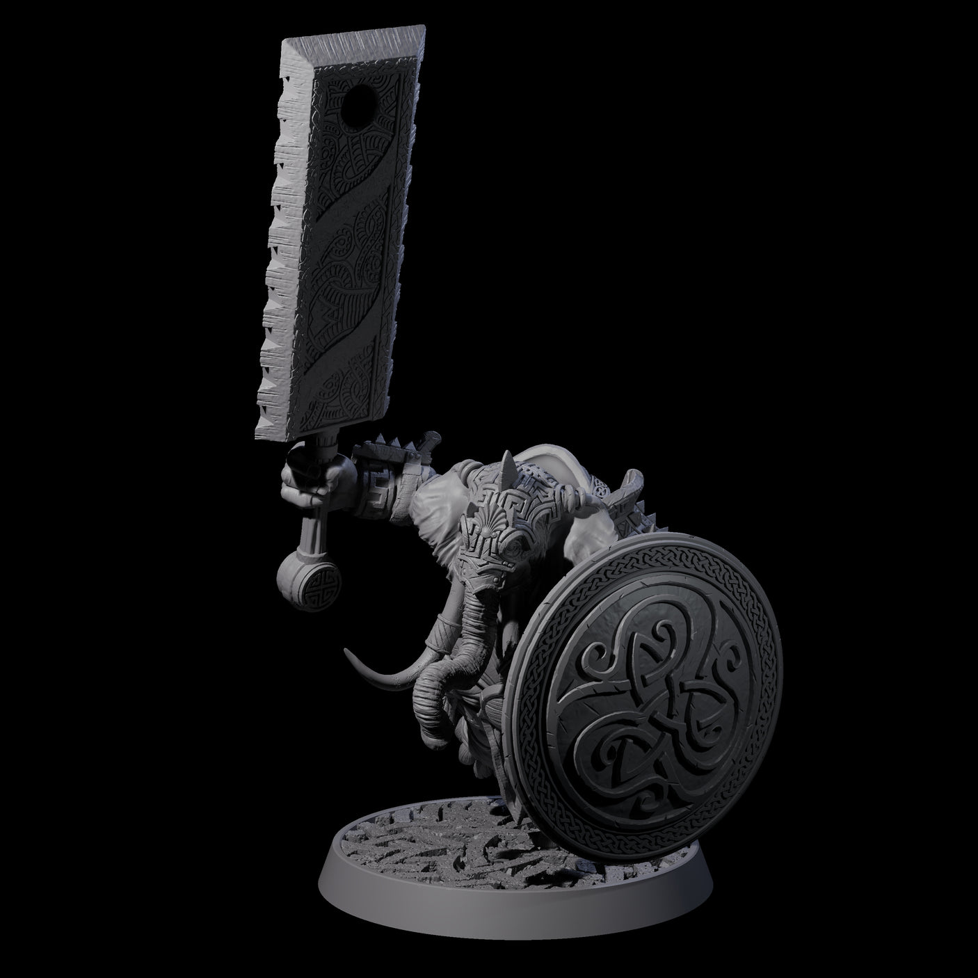 Brave Armoured Loxodon F Miniature for Dungeons and Dragons, Pathfinder or other TTRPGs