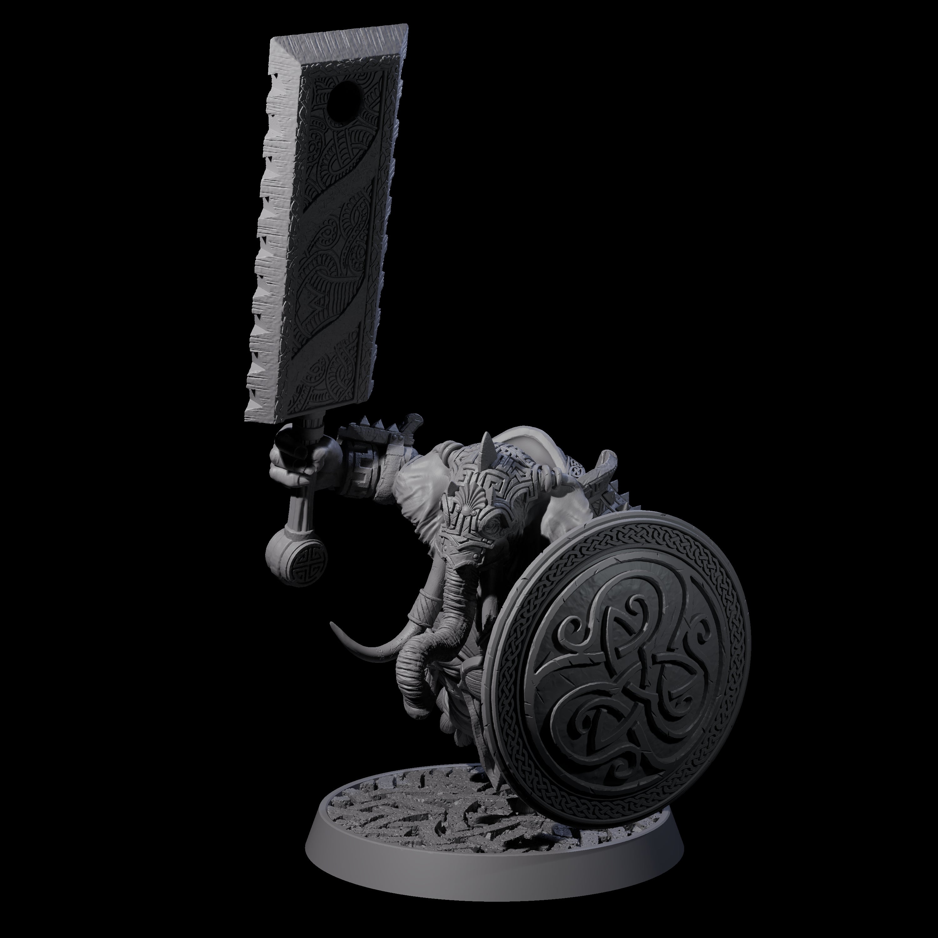 Brave Armoured Loxodon F Miniature for Dungeons and Dragons, Pathfinder or other TTRPGs