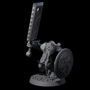 Brave Armoured Loxodon F Miniature for Dungeons and Dragons, Pathfinder or other TTRPGs