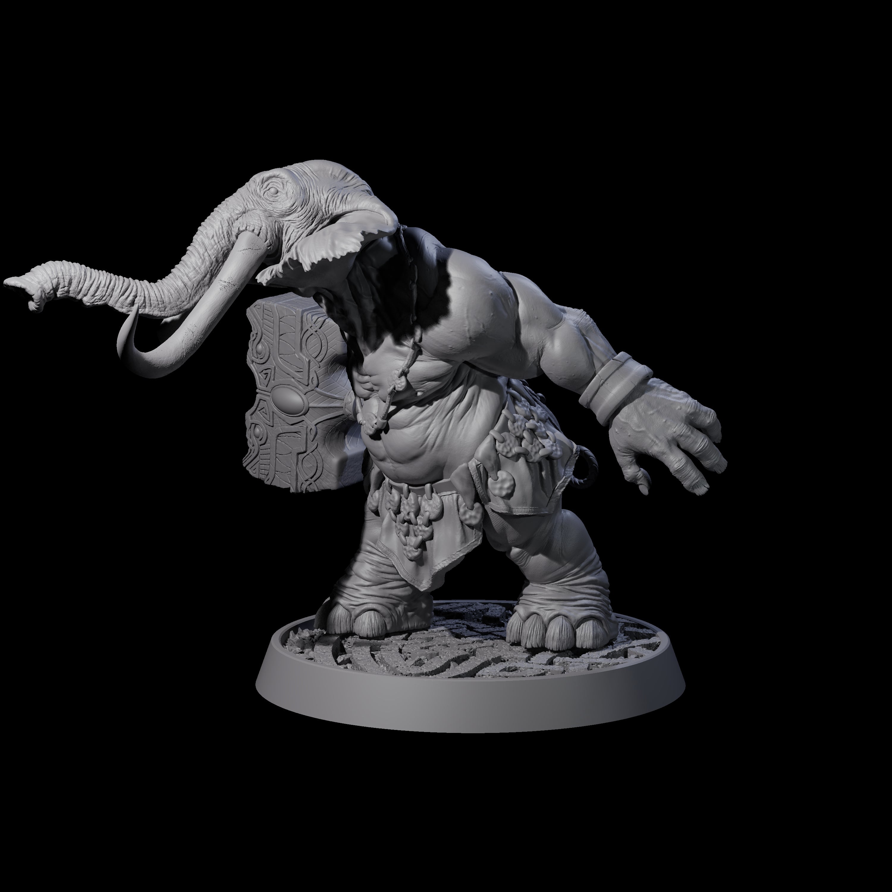 Brave Armoured Loxodon G Miniature for Dungeons and Dragons, Pathfinder or other TTRPGs
