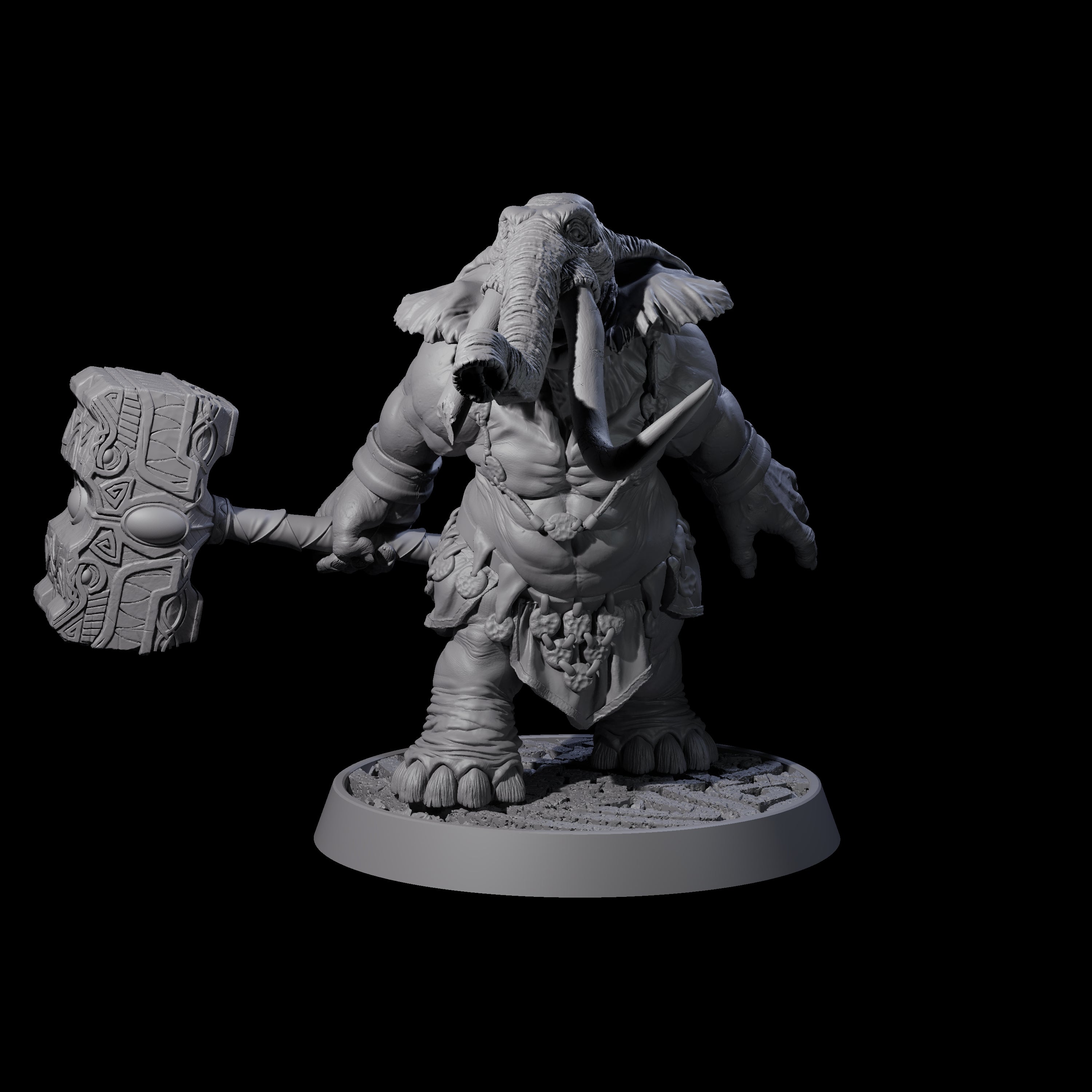 Brave Armoured Loxodon G Miniature for Dungeons and Dragons, Pathfinder or other TTRPGs