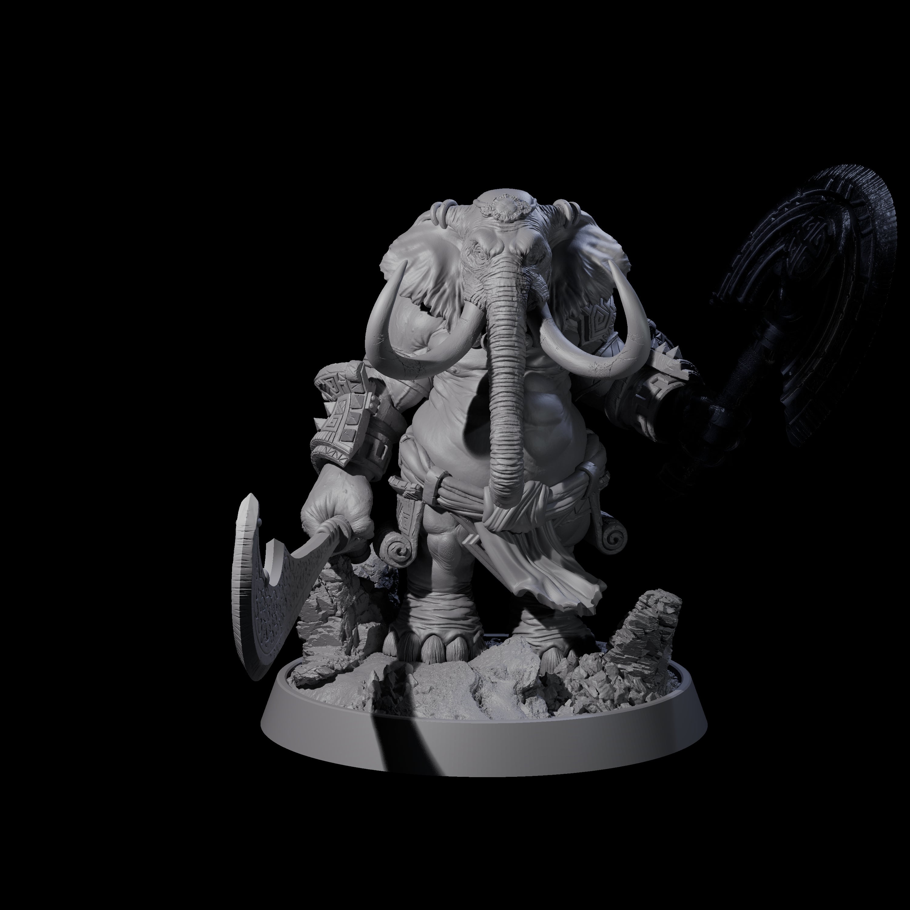 Brave Armoured Loxodon H Miniature for Dungeons and Dragons, Pathfinder or other TTRPGs