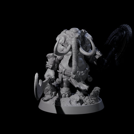 Brave Armoured Loxodon H Miniature for Dungeons and Dragons, Pathfinder or other TTRPGs