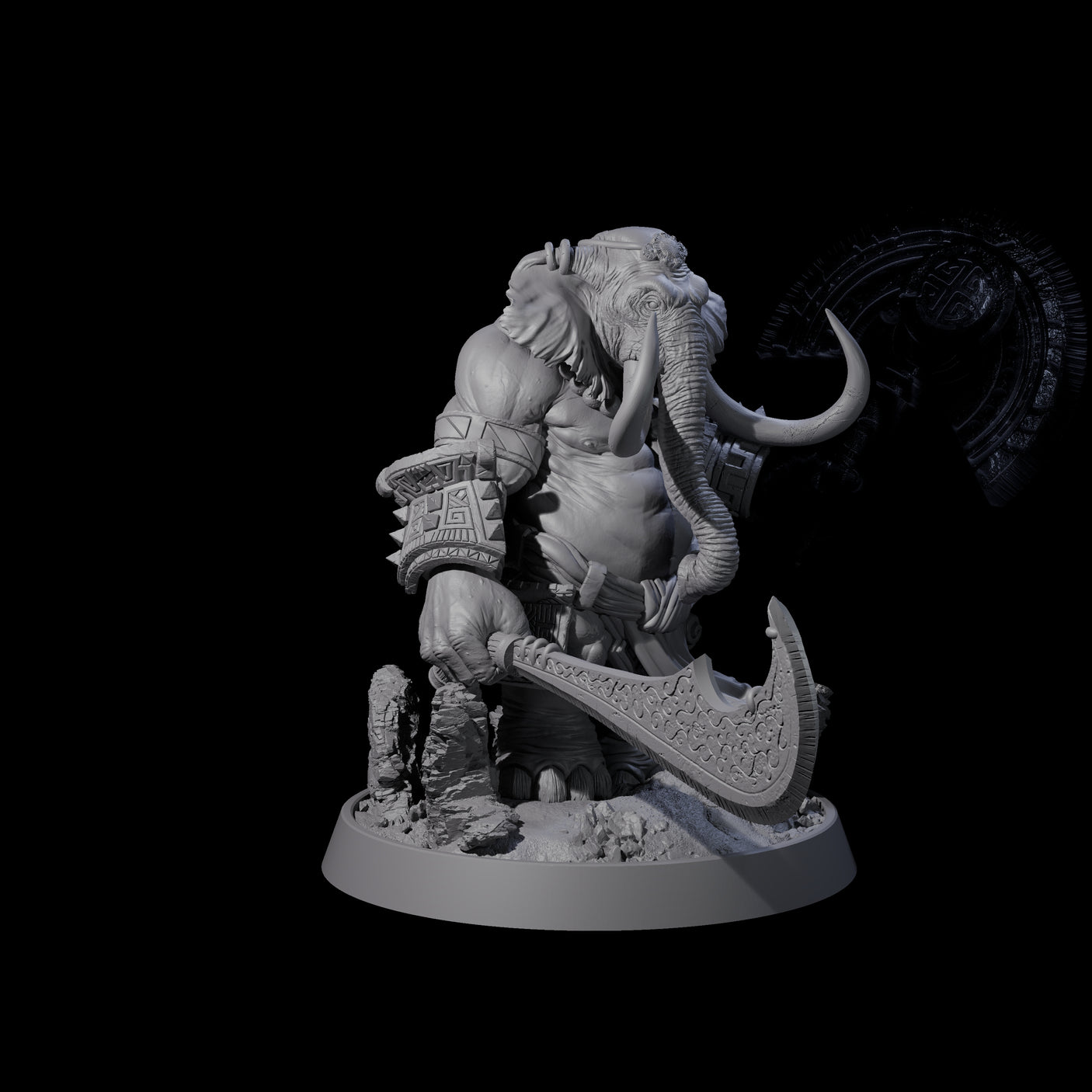 Brave Armoured Loxodon H Miniature for Dungeons and Dragons, Pathfinder or other TTRPGs