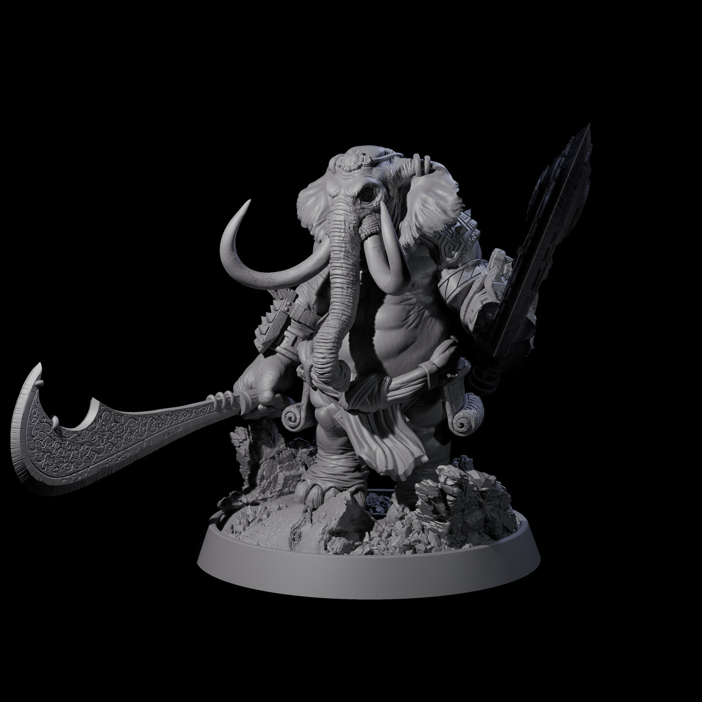 Brave Armoured Loxodon H Miniature for Dungeons and Dragons, Pathfinder or other TTRPGs