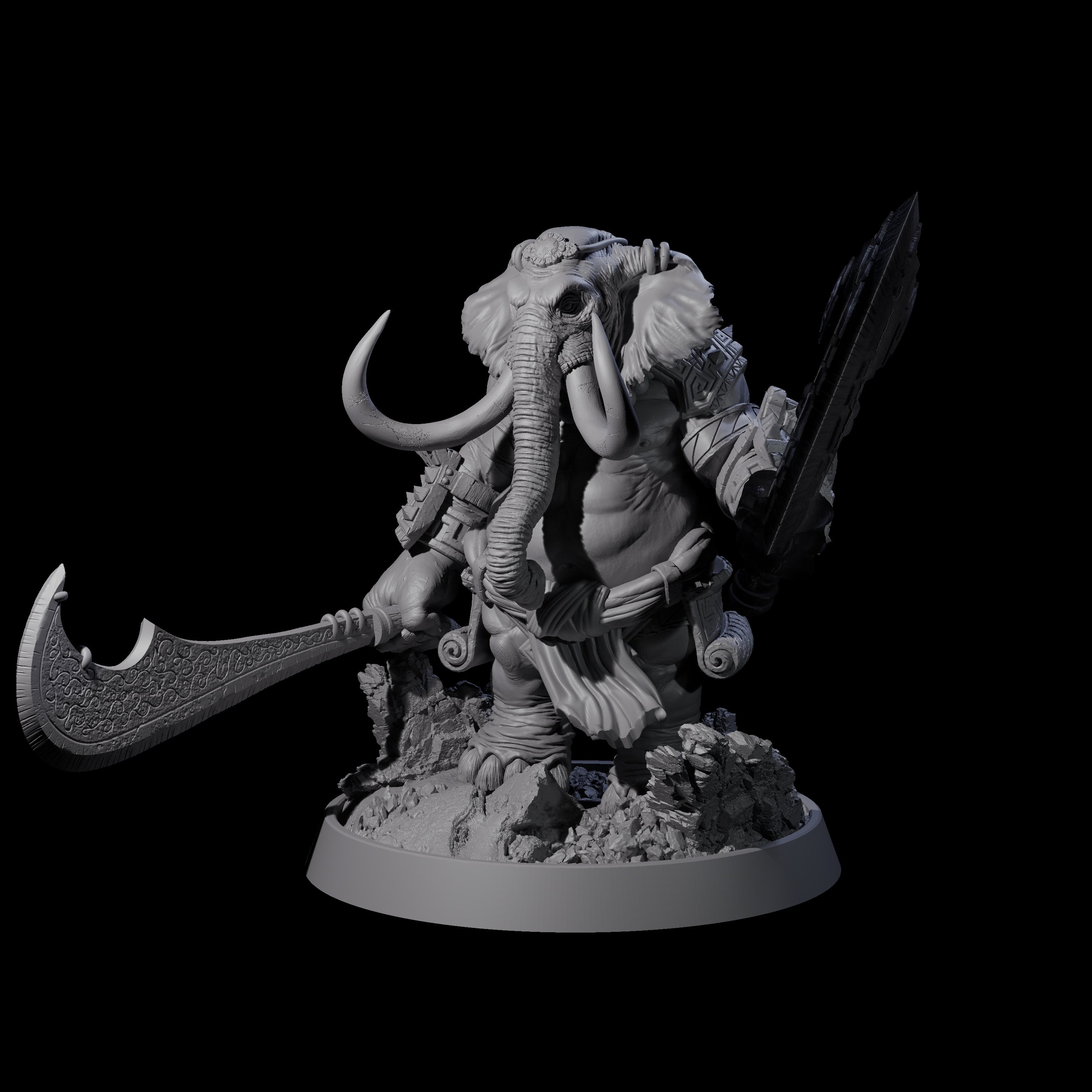 Brave Armoured Loxodon H Miniature for Dungeons and Dragons, Pathfinder or other TTRPGs