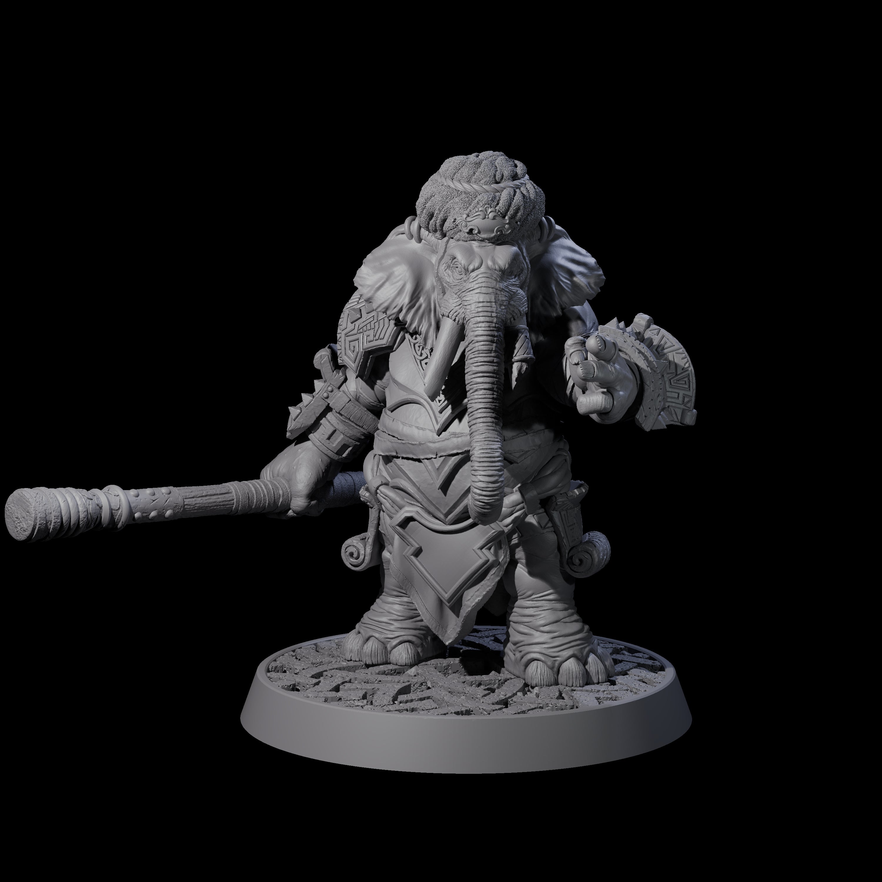 Brave Armoured Loxodon I Miniature for Dungeons and Dragons, Pathfinder or other TTRPGs
