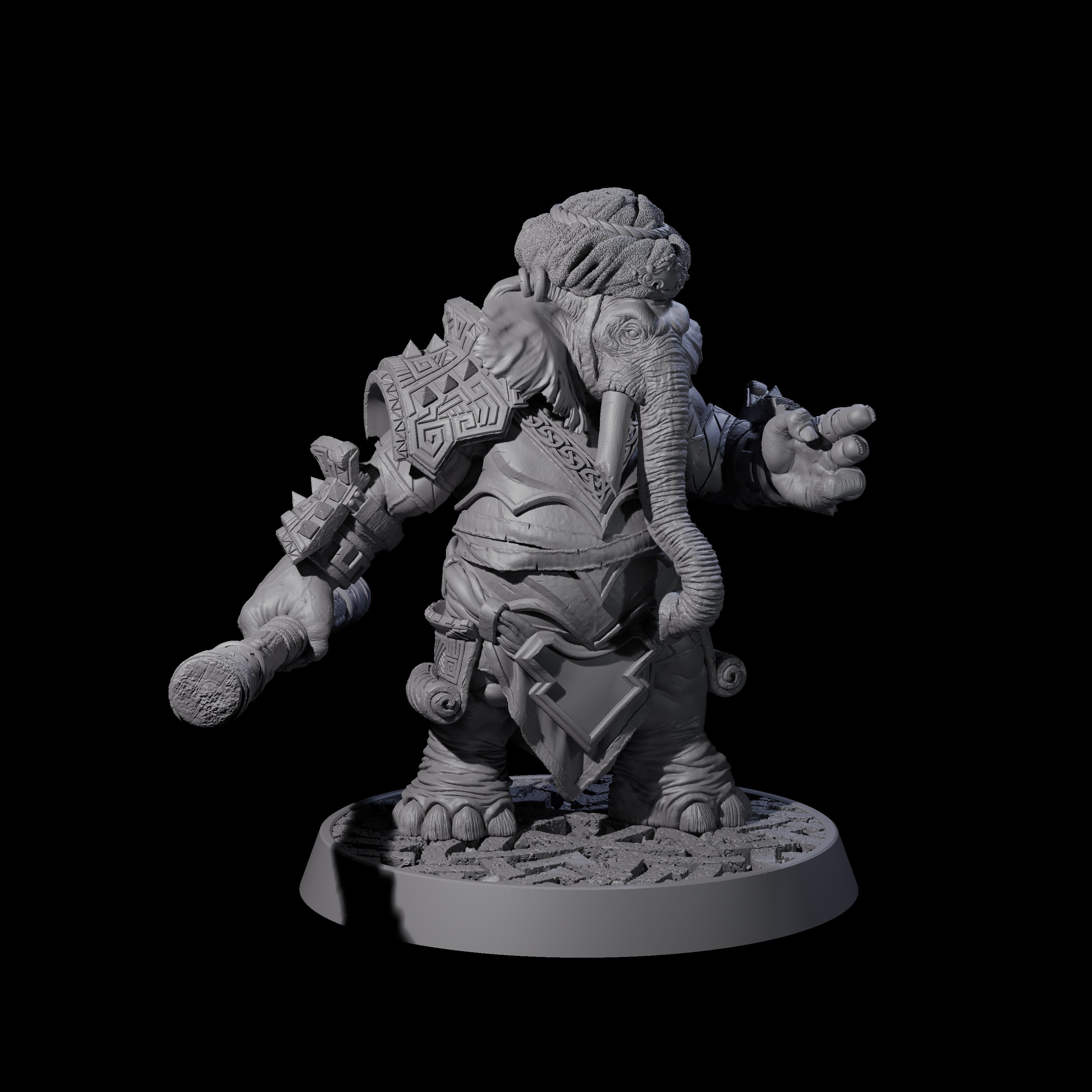 Brave Armoured Loxodon I Miniature for Dungeons and Dragons, Pathfinder or other TTRPGs